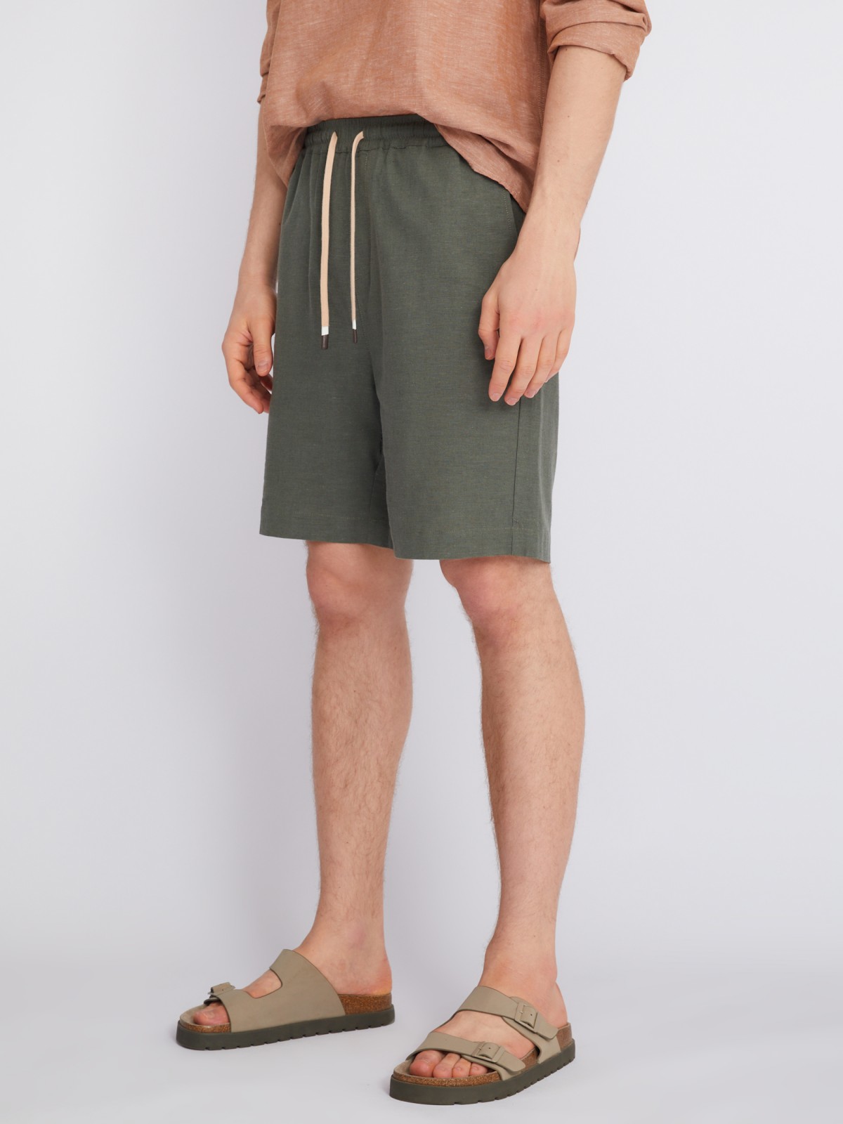 Шорты на резинке из льна