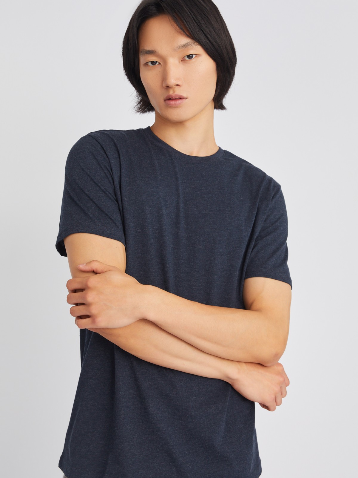 Трикотажная футболка с круглым вырезом