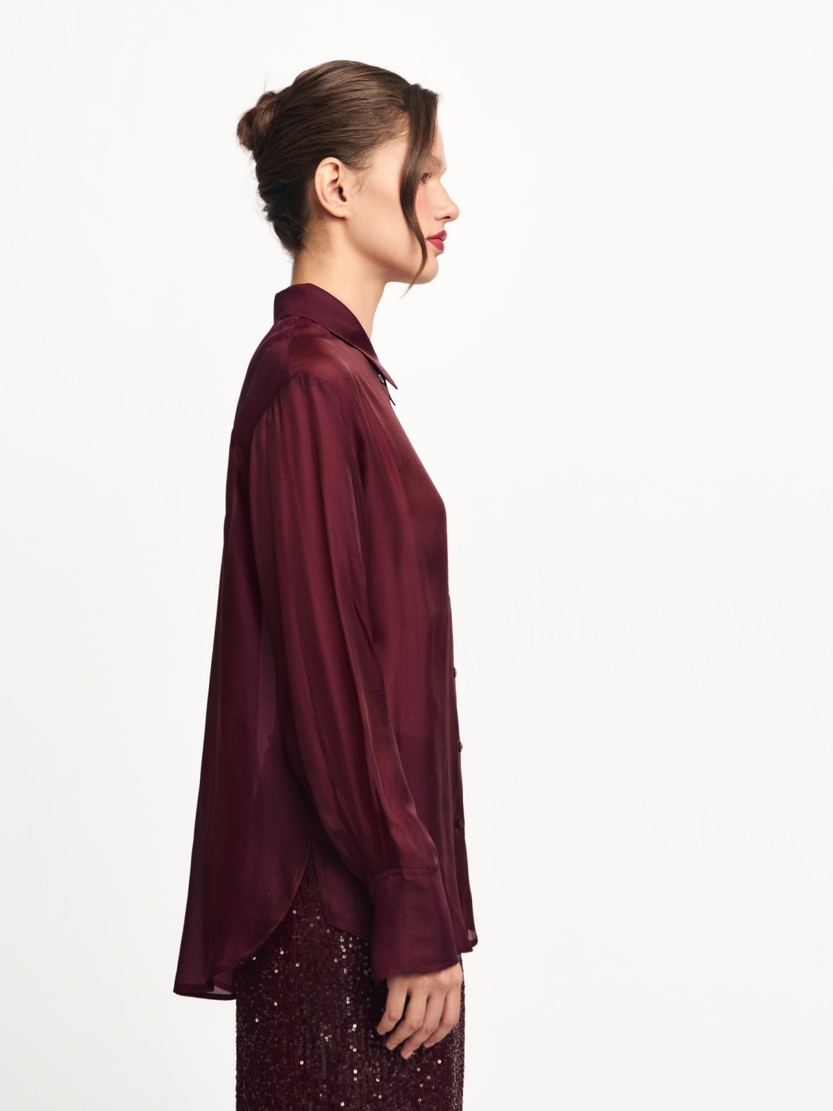 Полупрозрачная рубашка из органзы