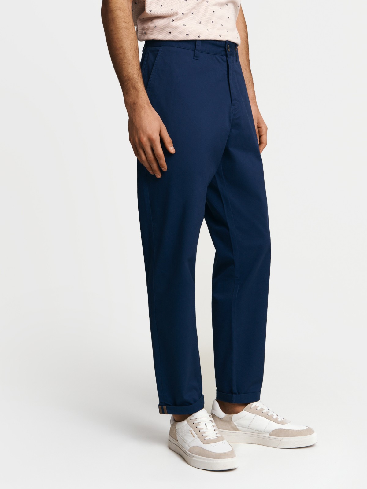 Брюки силуэта Carrot из хлопка