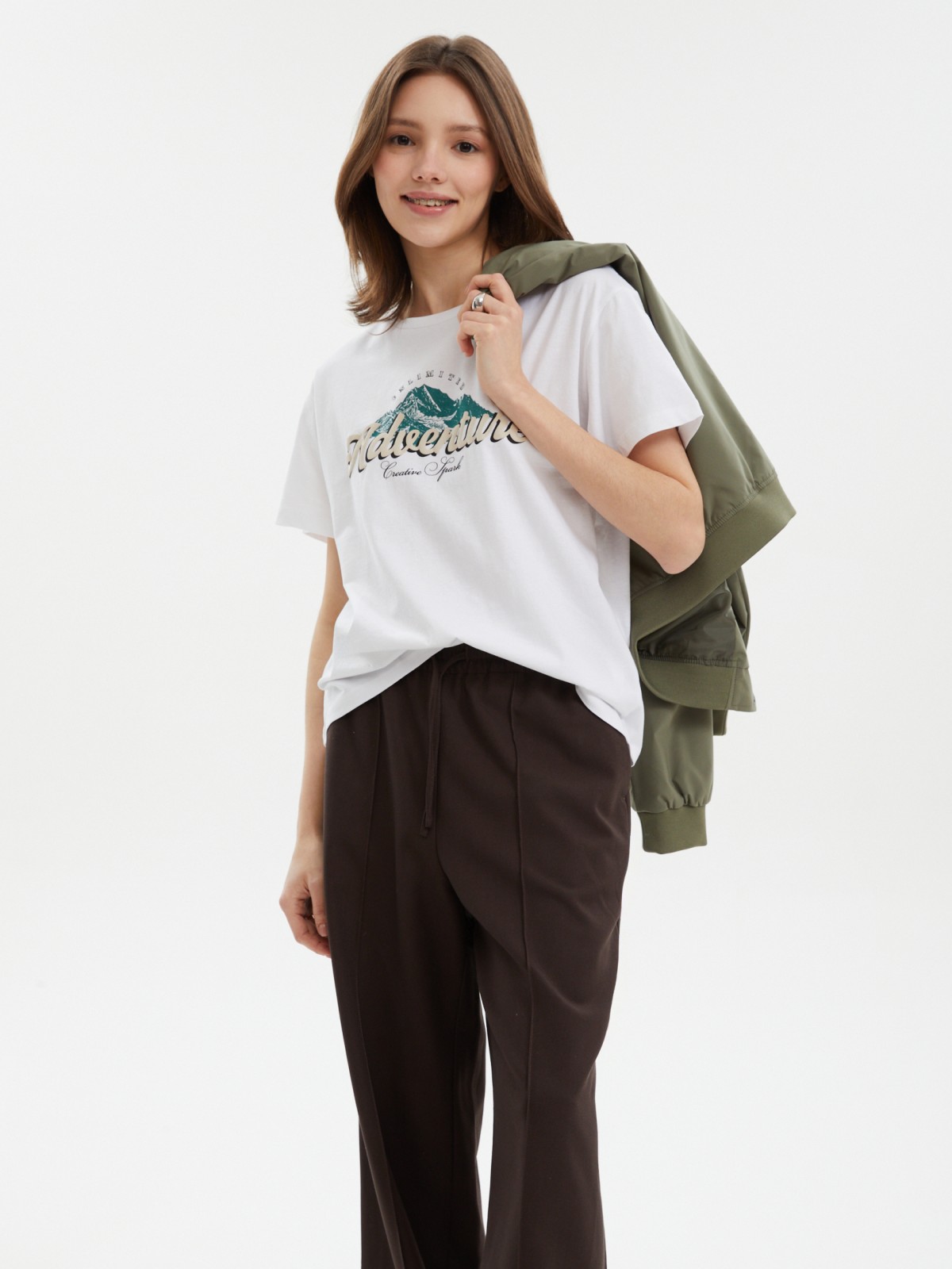 Футболка из хлопка с надписью