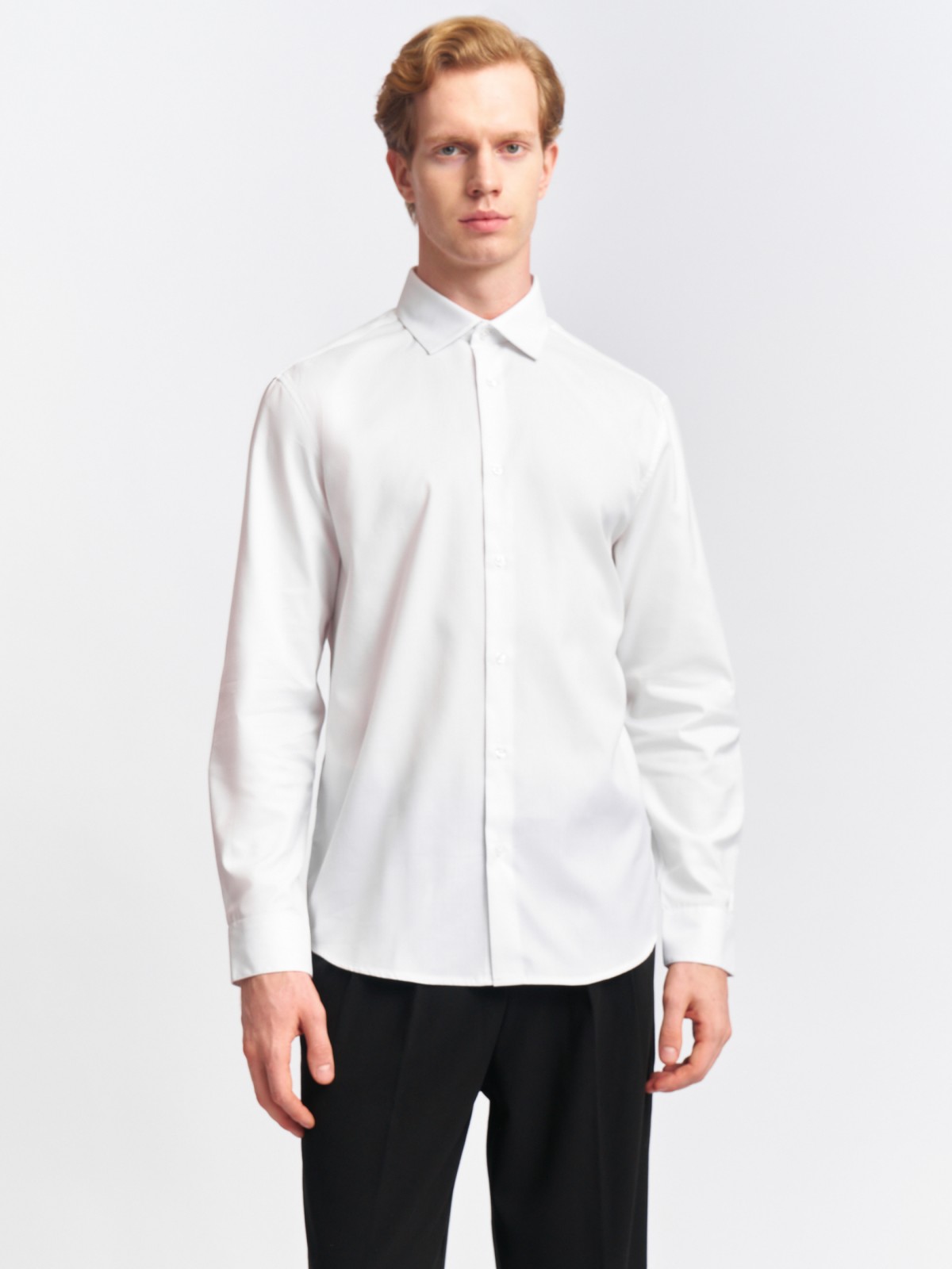 Офисная рубашка с длинным рукавом