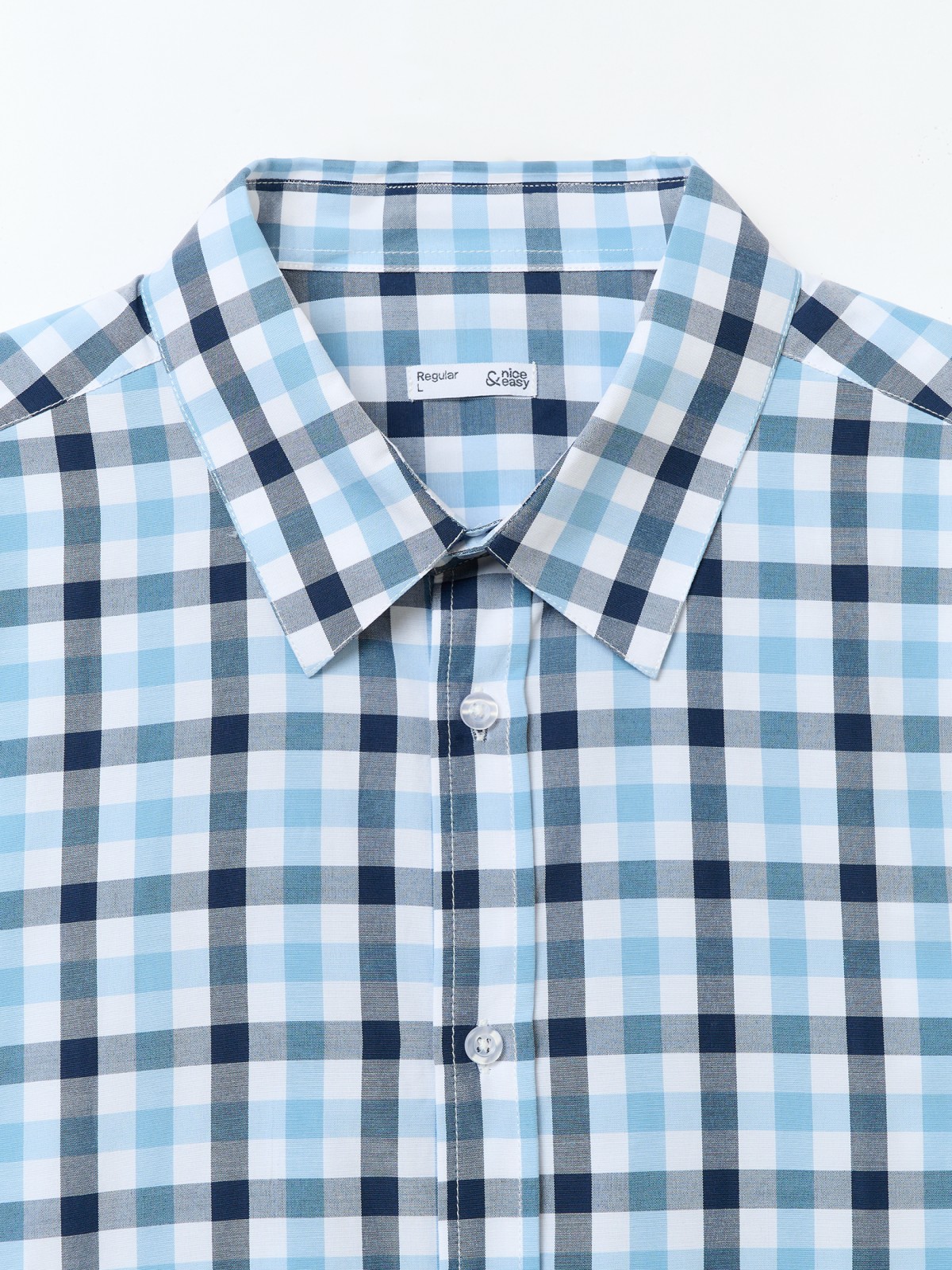 Рубашка с коротким рукавом и узором в клетку