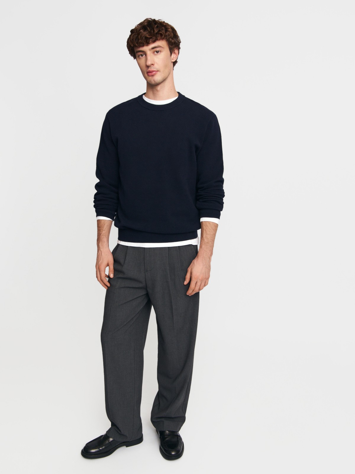 Тонкий трикотажный джемпер из хлопка