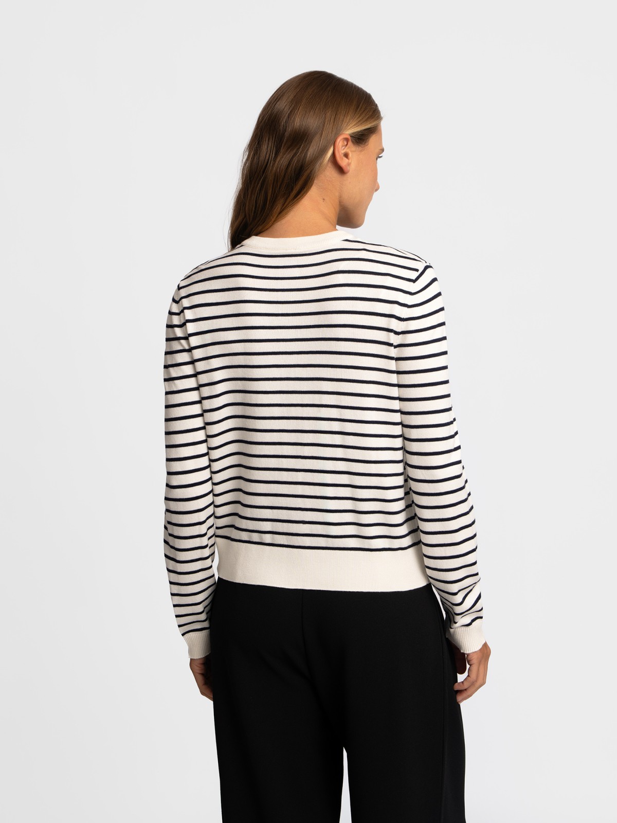 Кардиган-жакет в полоску на пуговицах