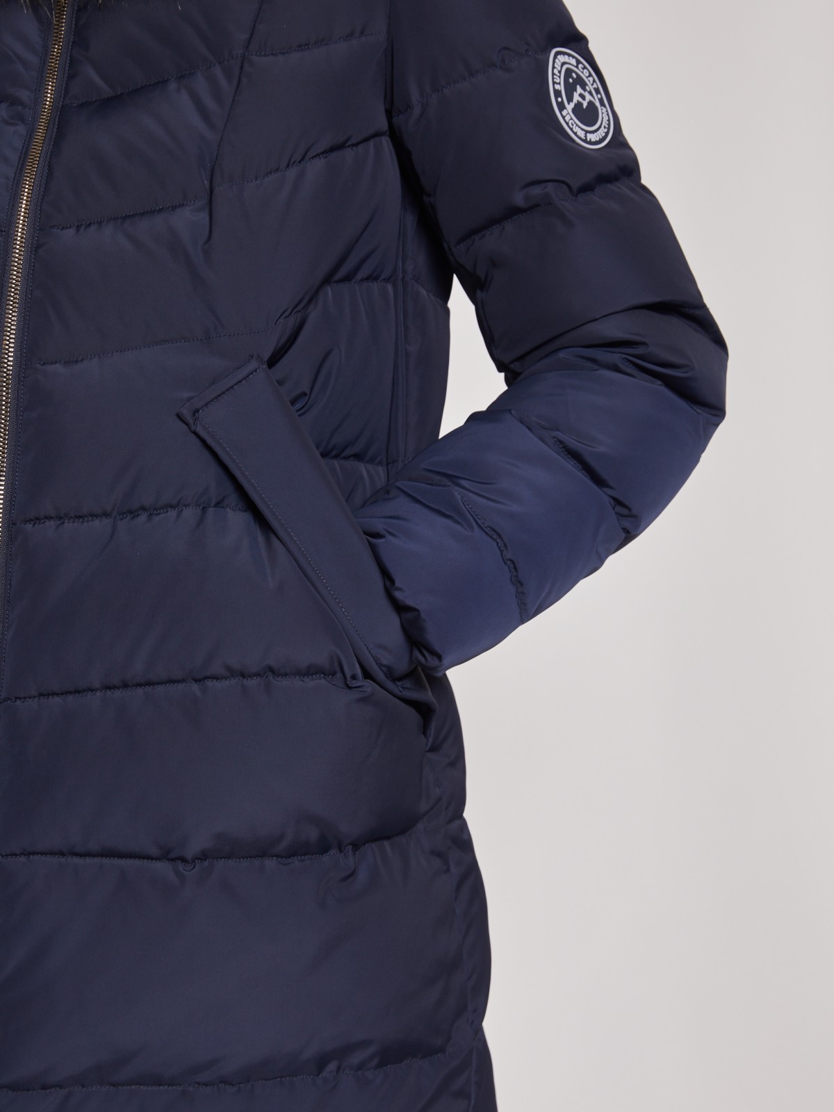 Тёплое зимнее пальто zolla 020425212074, цвет синий, размер XS - фото 6