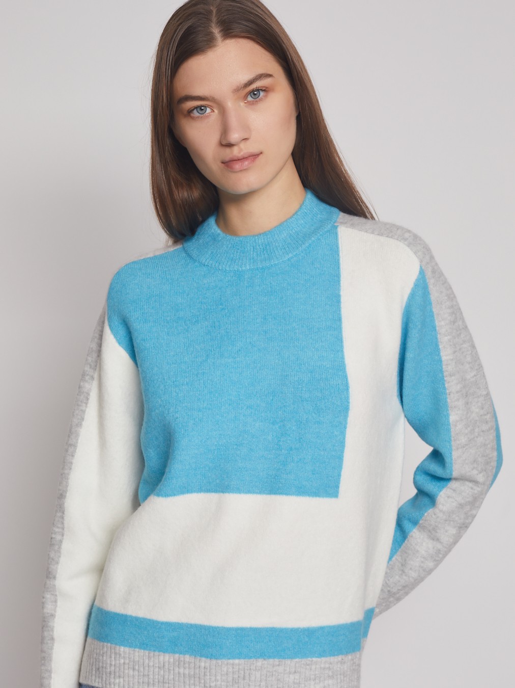 Вязаный джемпер в стиле Color Block