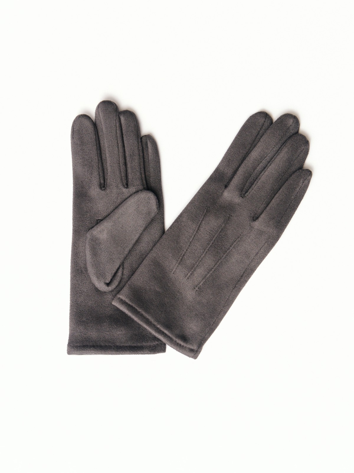 Утеплённые замшевые перчатки с экомехом