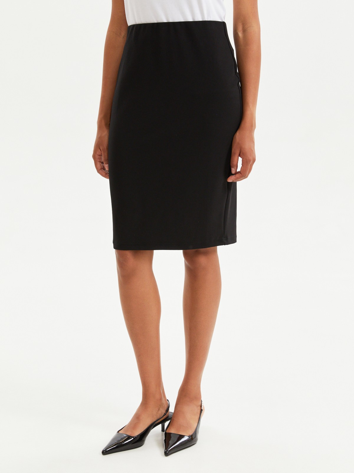 Трикотажная юбка-карандаш на резинке