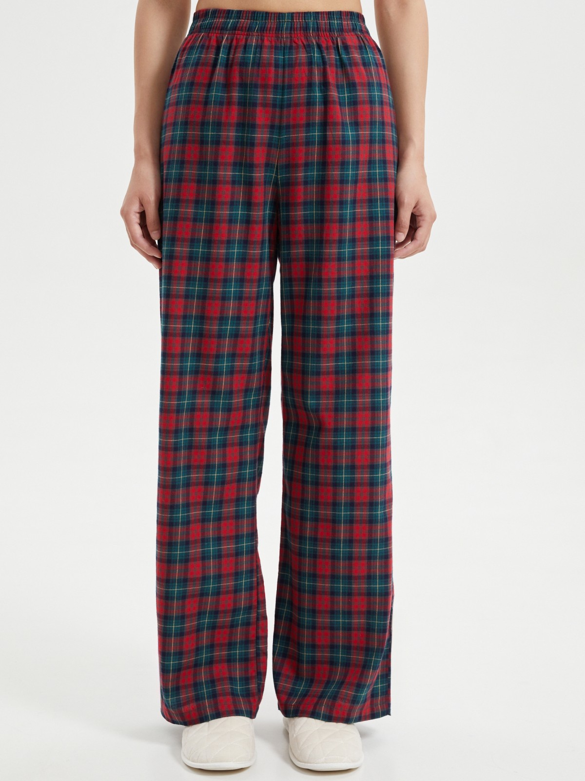 Домашние брюки из хлопка в клетку