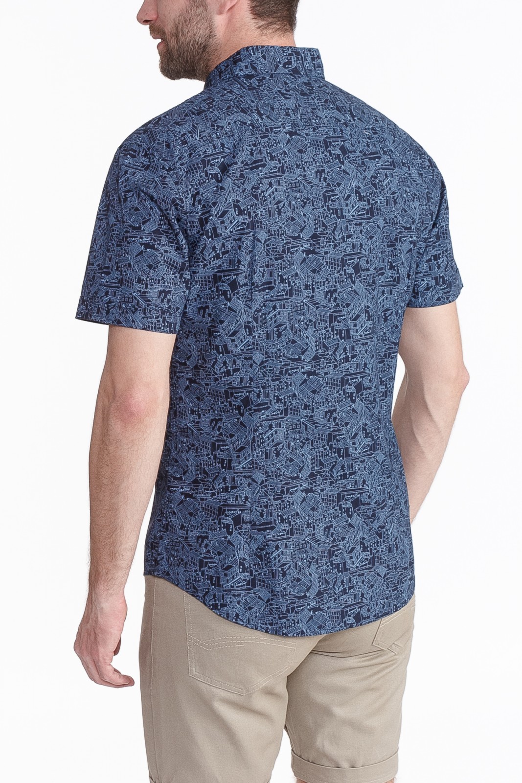Рубашка с  короткими рукавами zolla 210262259193, цвет темно-синий, размер M - фото 2