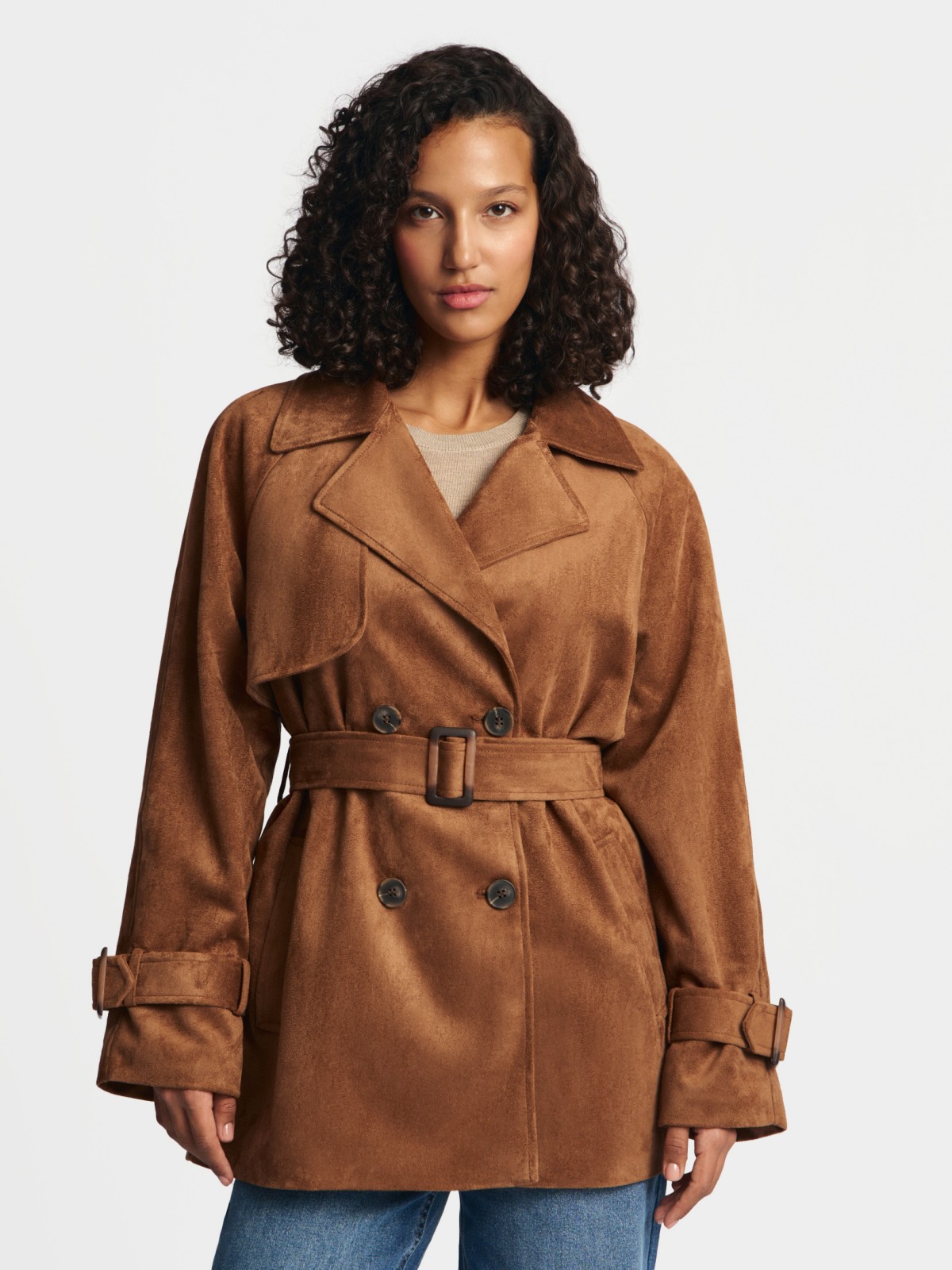 Тренч из экозамши