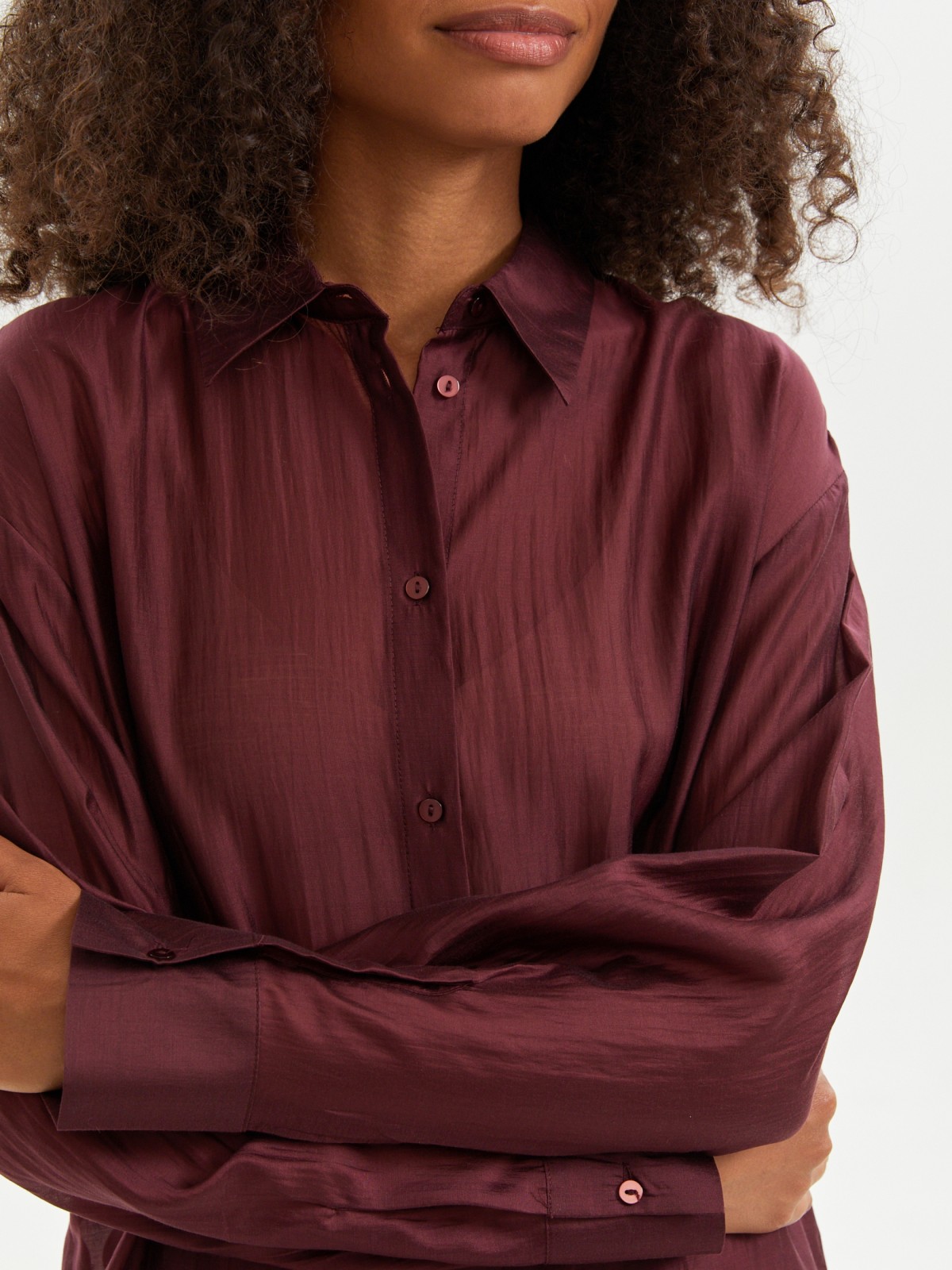 Однотонная рубашка из органзы