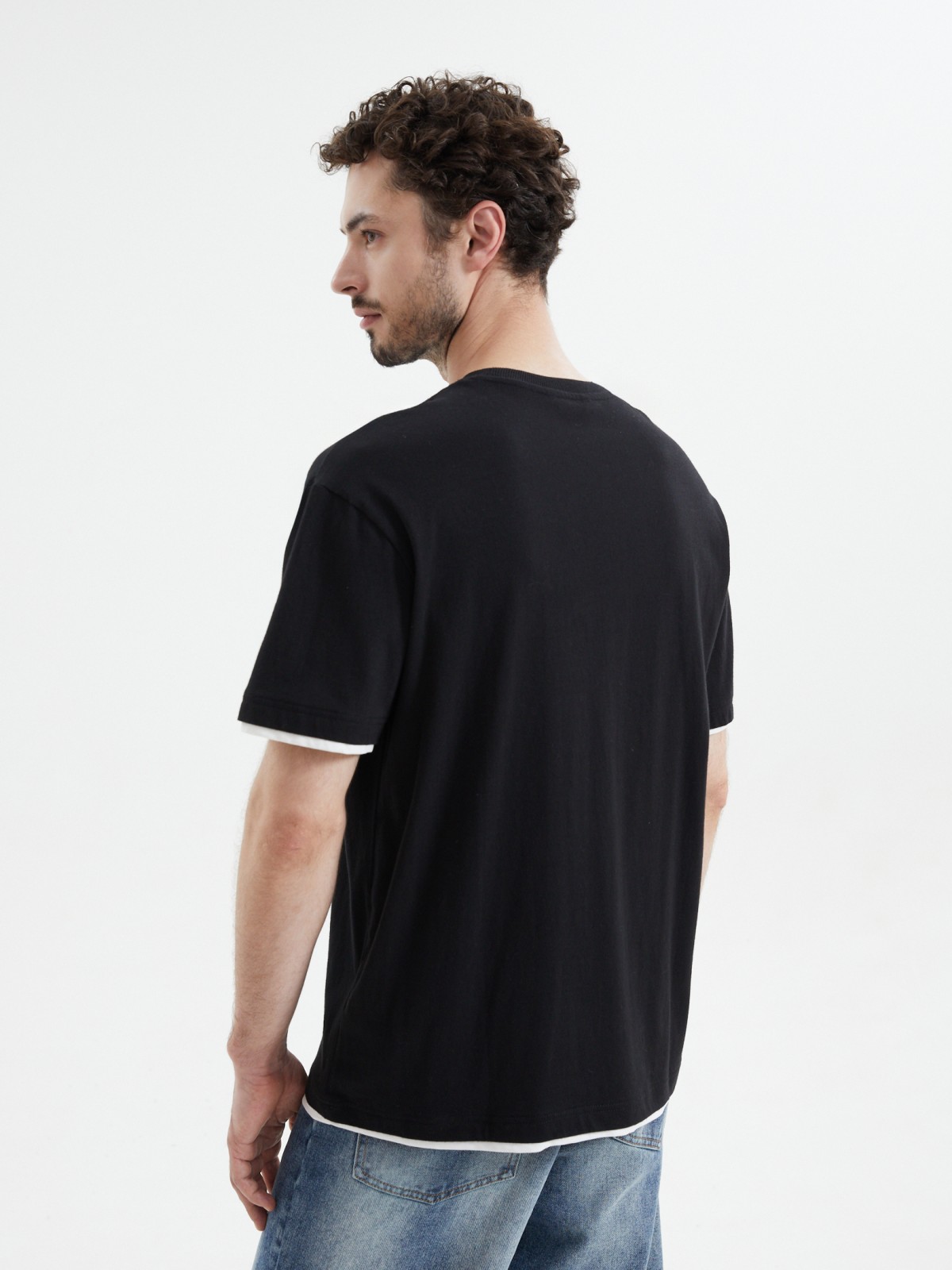 Футболка из хлопка с отделкой