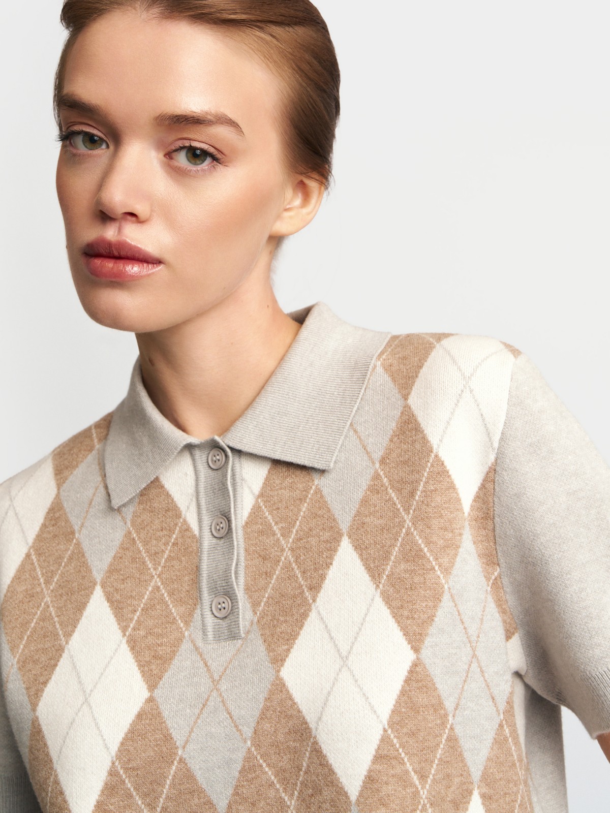 Джемпер поло с коротким рукавом