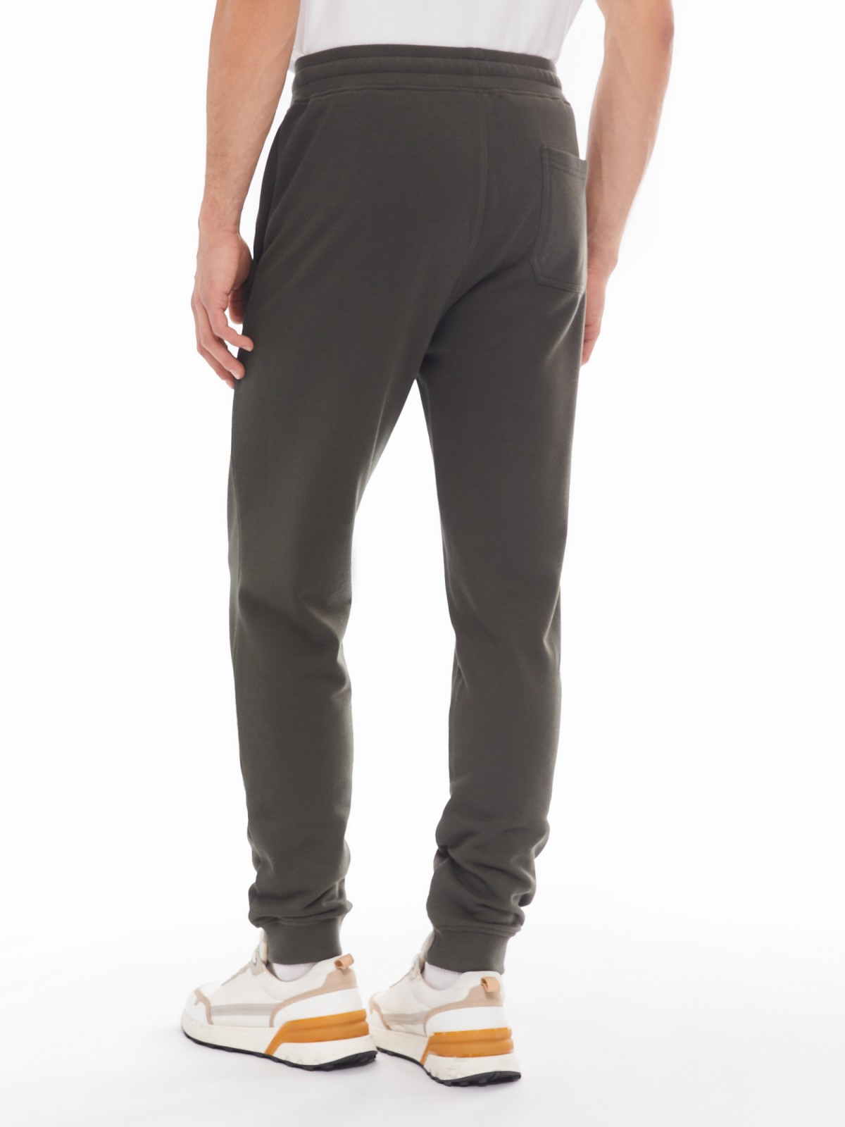 Трикотажные брюки-джоггеры в спортивном стиле zolla 014137675022, цвет хаки, размер M - фото 6