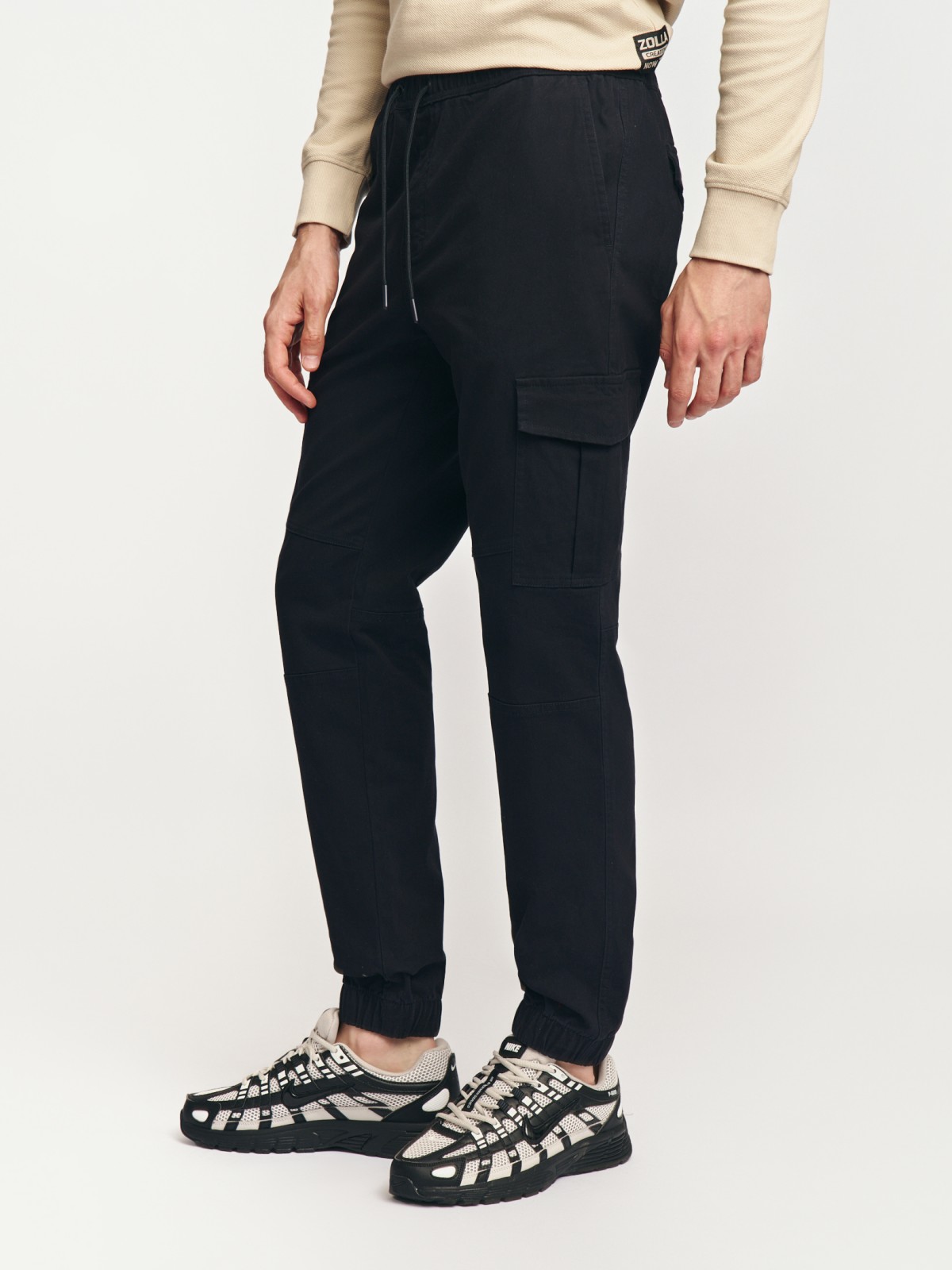 Брюки-джоггеры из хлопка с карманами карго