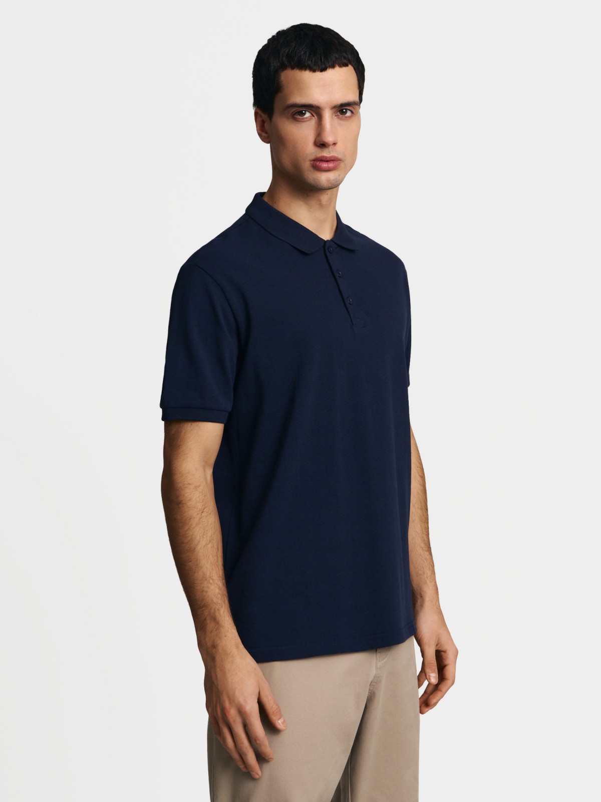 Футболка поло из хлопка однотонная