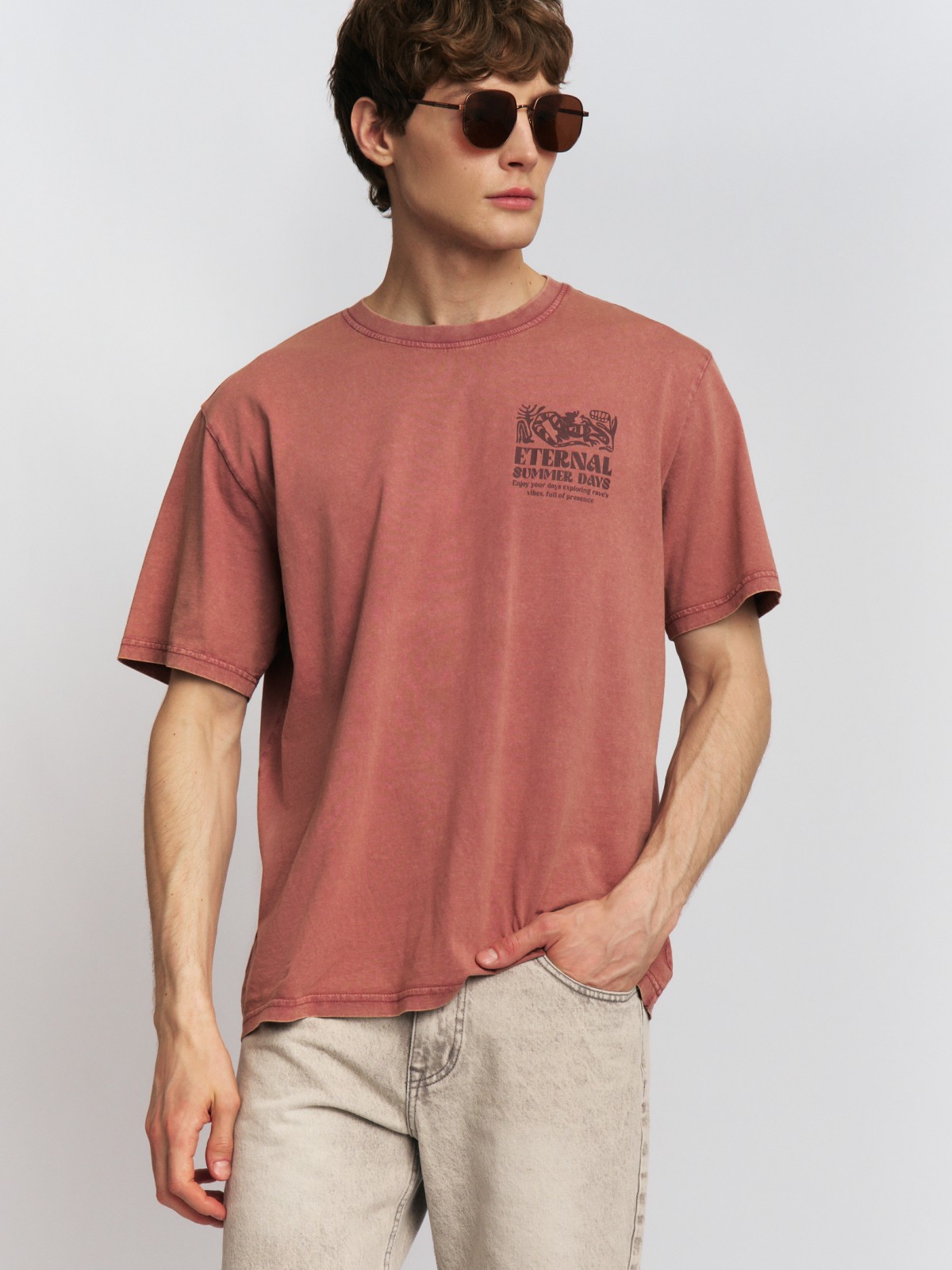 Футболка из хлопка с принтом-надписью