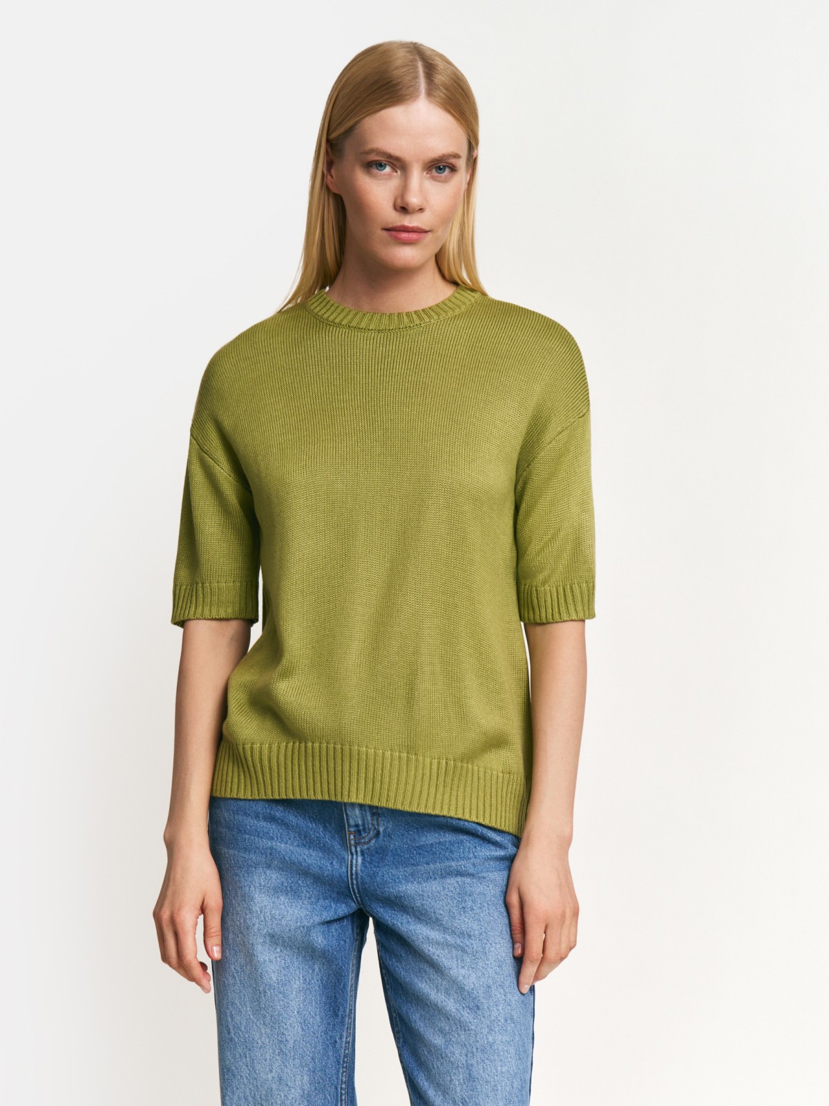 Вязаный джемпер с коротким рукавом