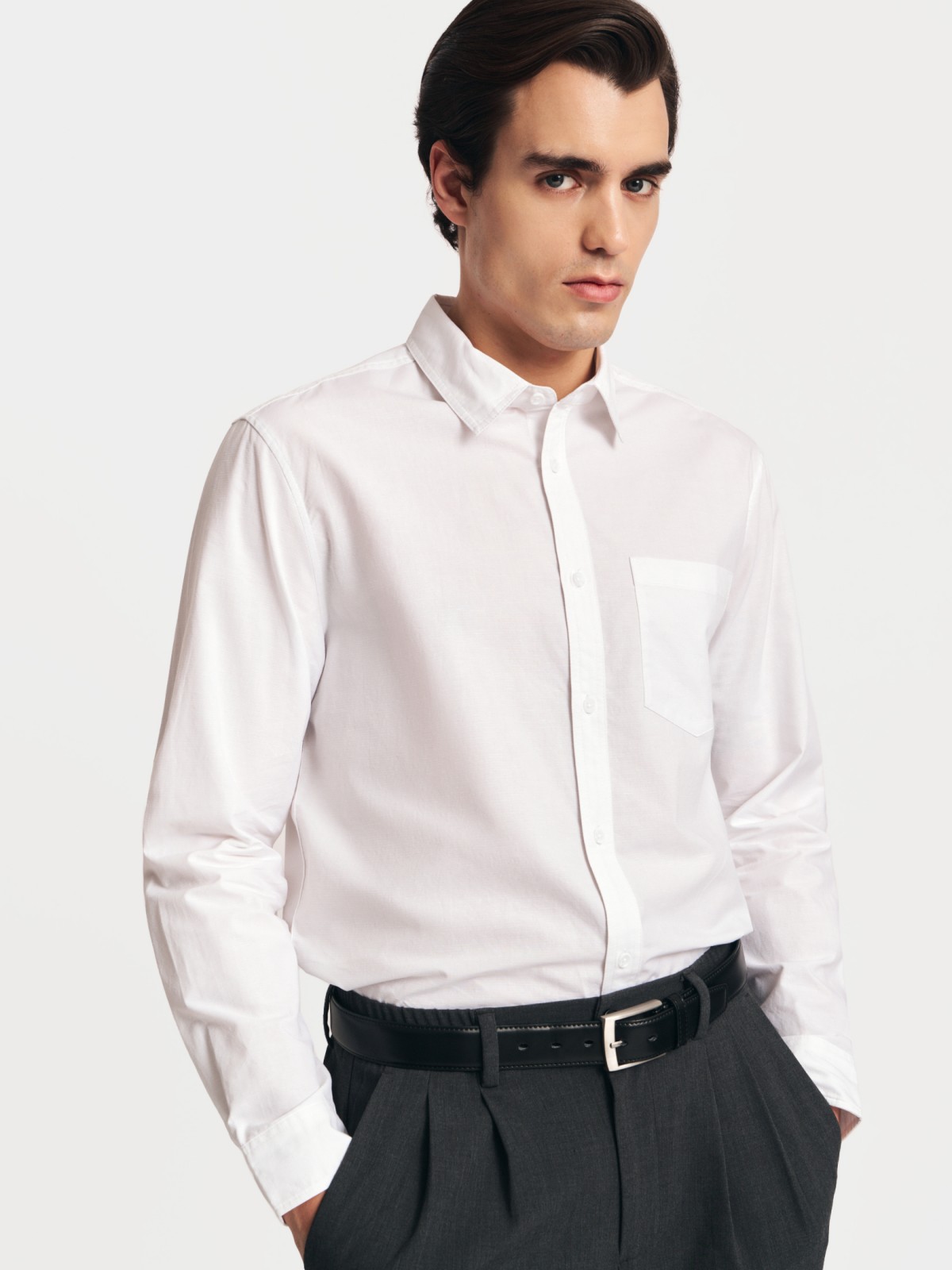 Льняная рубашка из хлопка