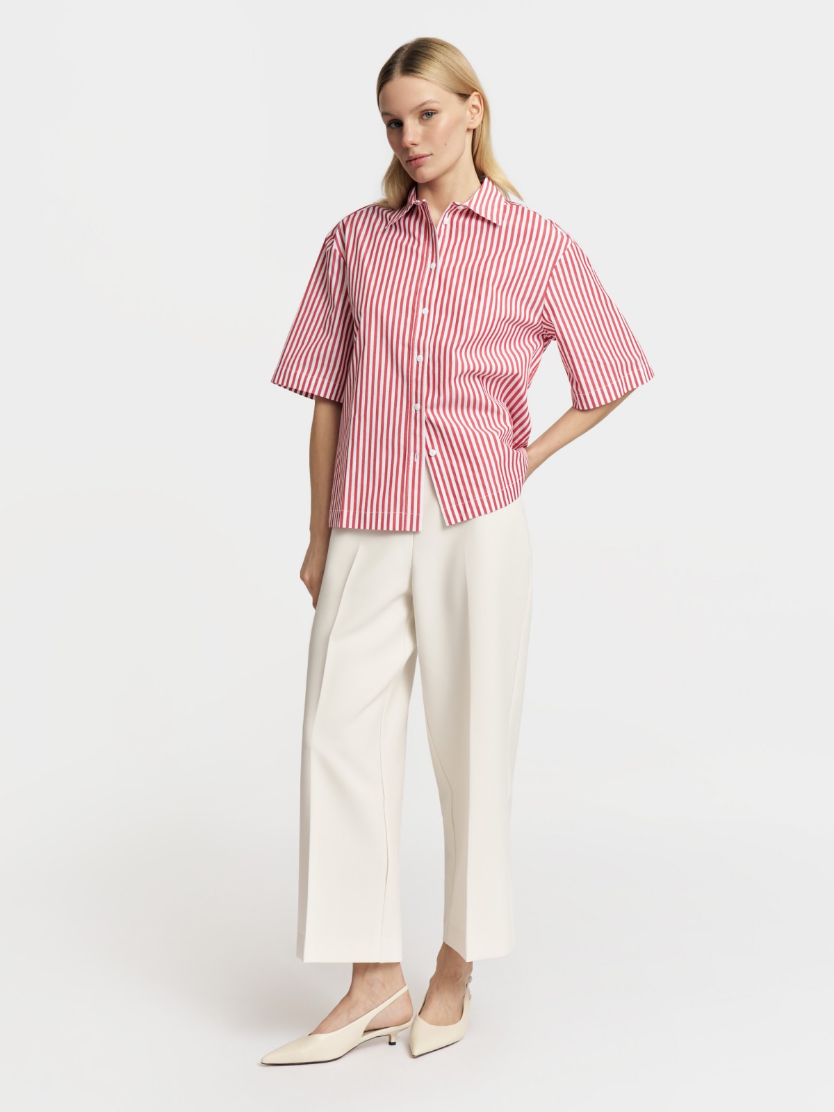 Рубашка из хлопка с коротким рукавом