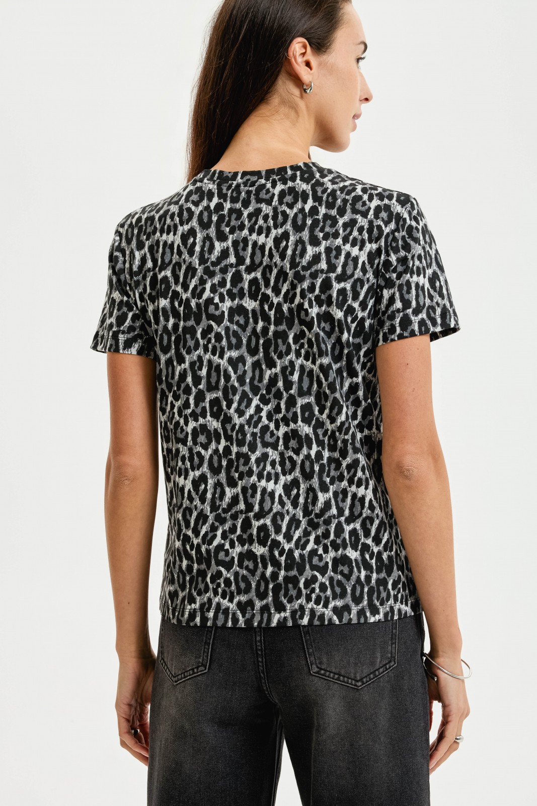 Футболка из хлопка с леопардовым принтом