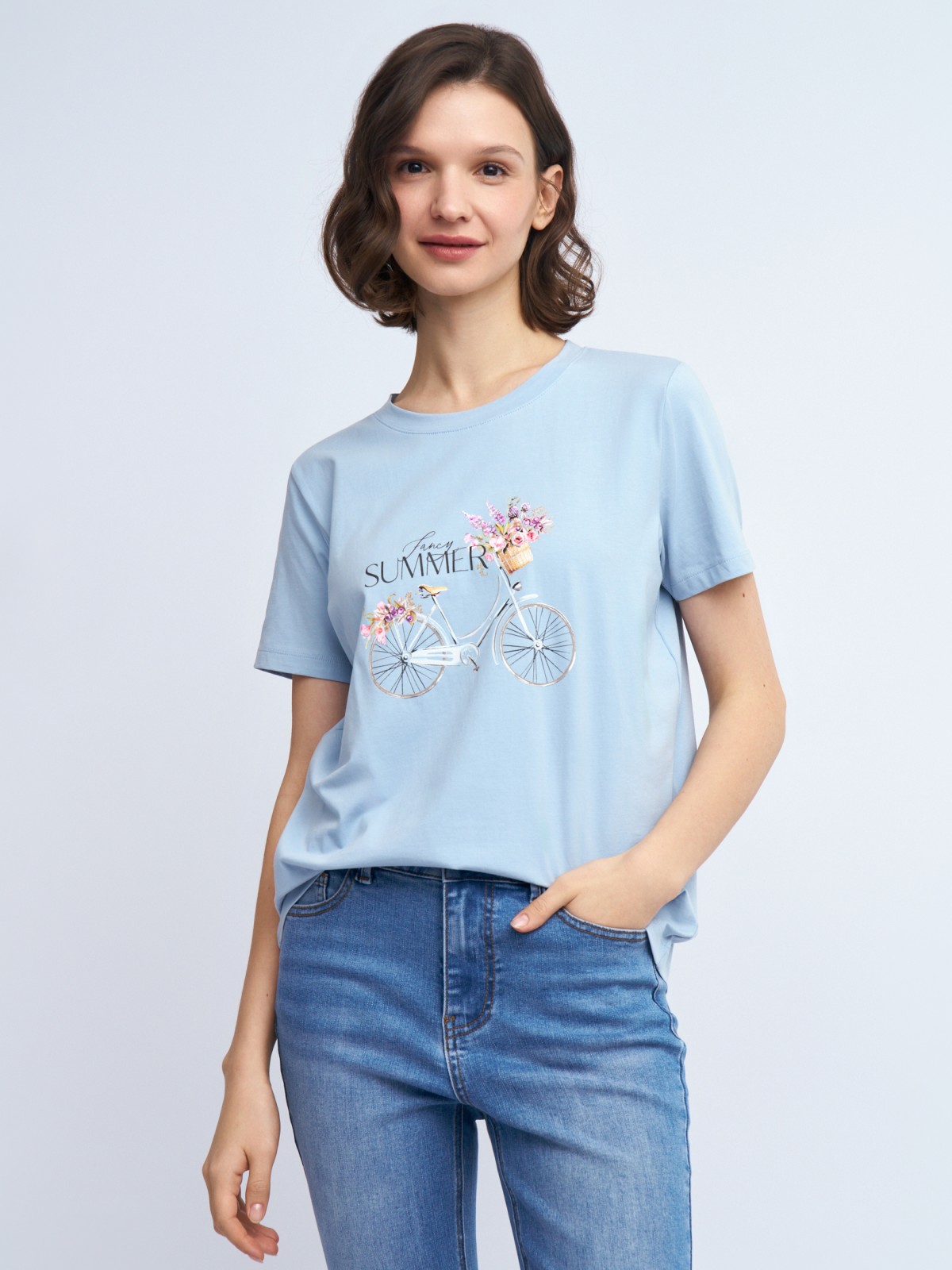 Футболка из хлопка с принтом