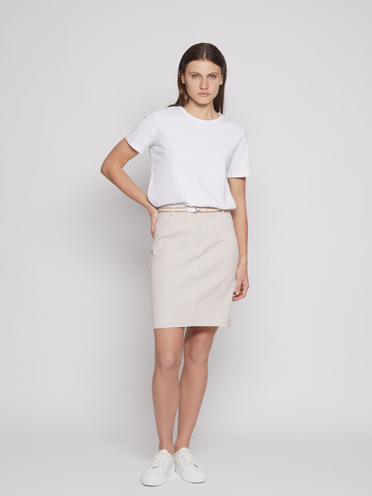 Мини юбка с ремнём