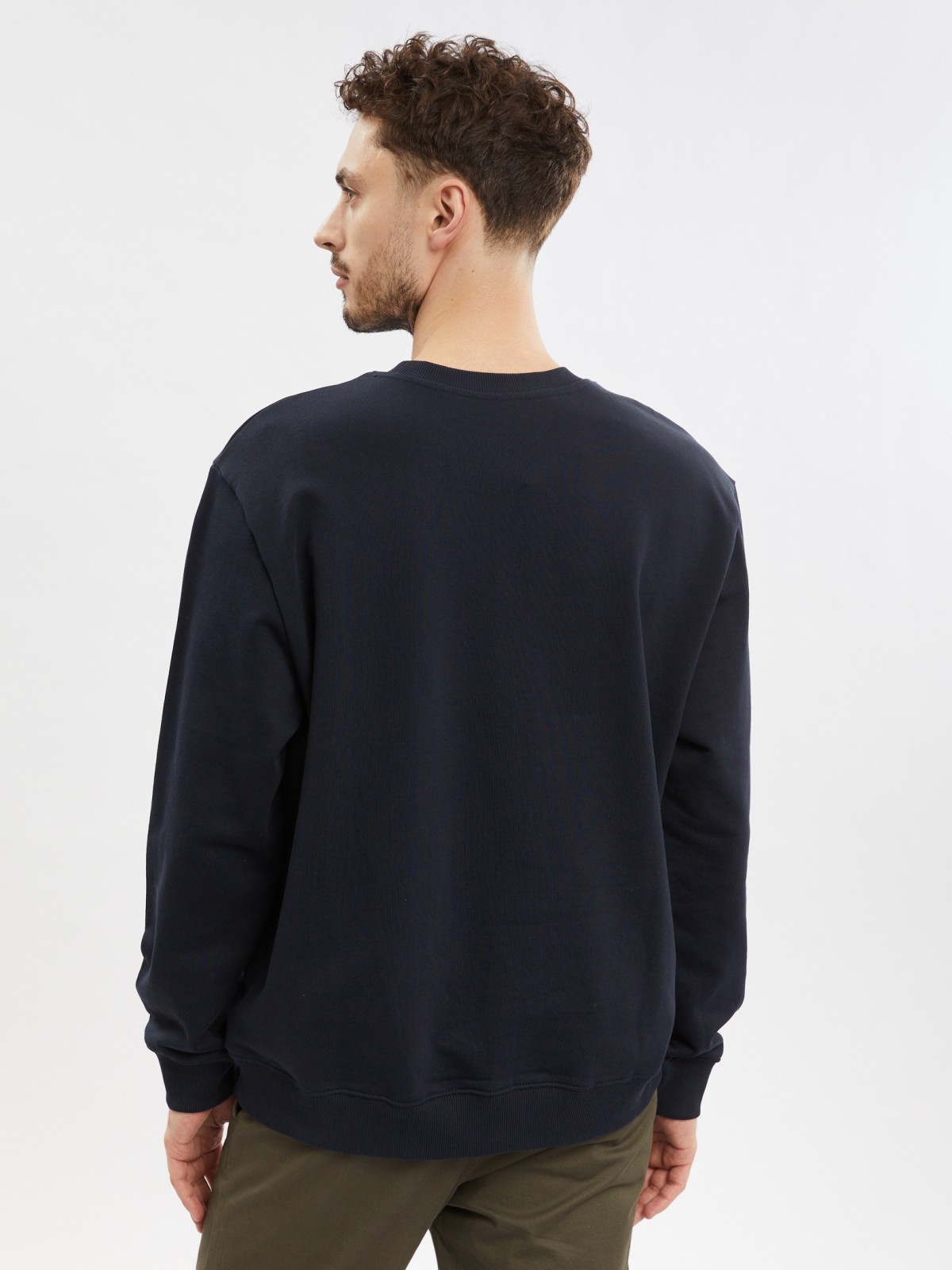 Свитшот из хлопка с принтом-надписью