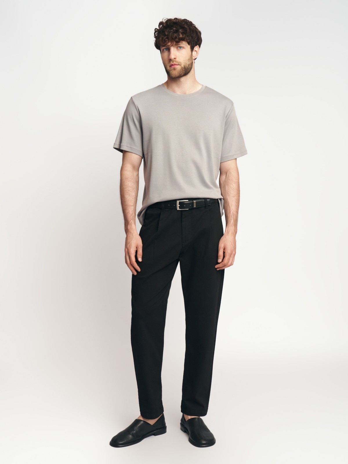 Брюки силуэта Carrot из хлопка