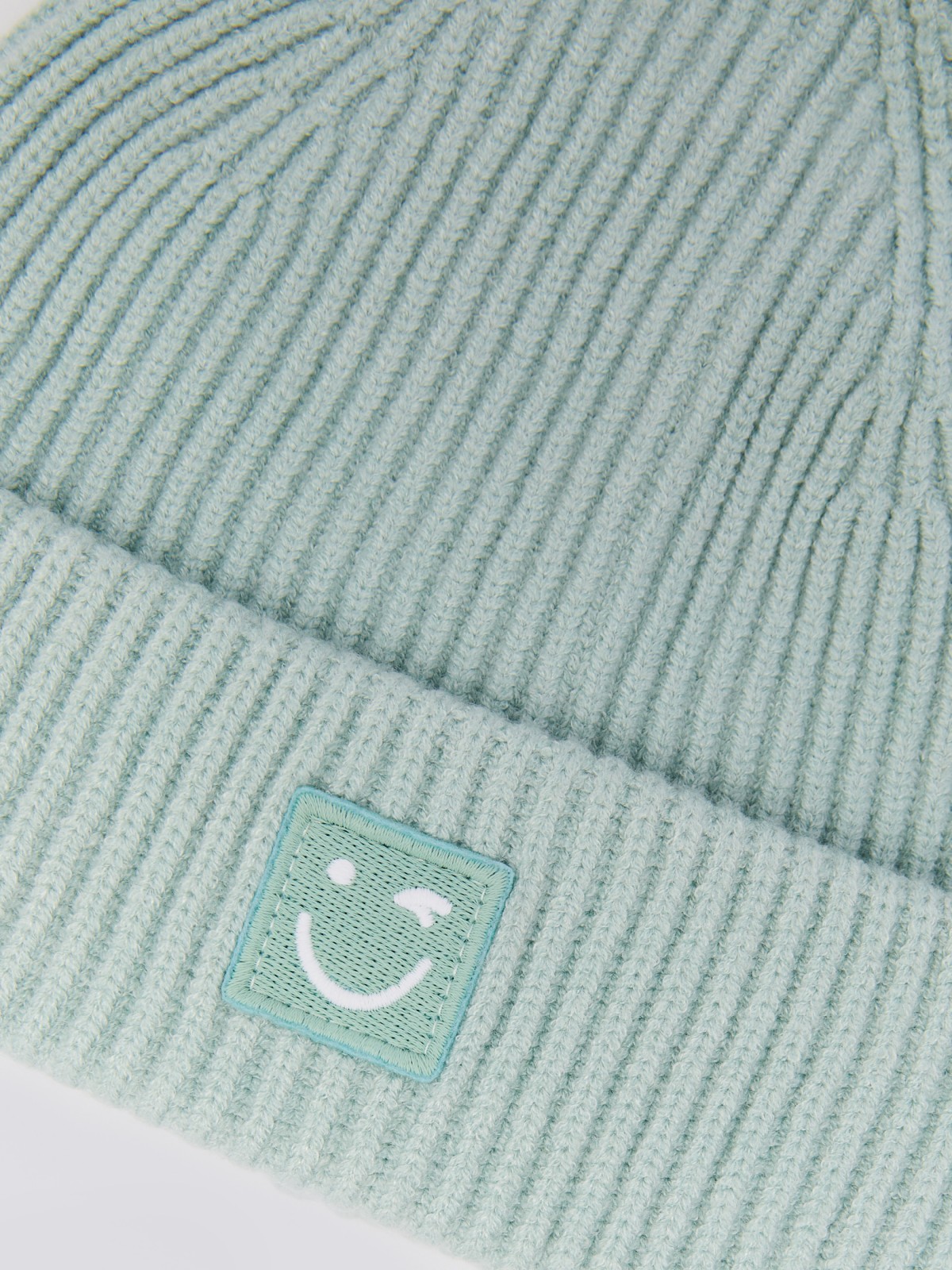 Вязаная шапка-бини с отворотом zolla 02411924J125, цвет светло-зеленый, размер 54-58 - фото 2