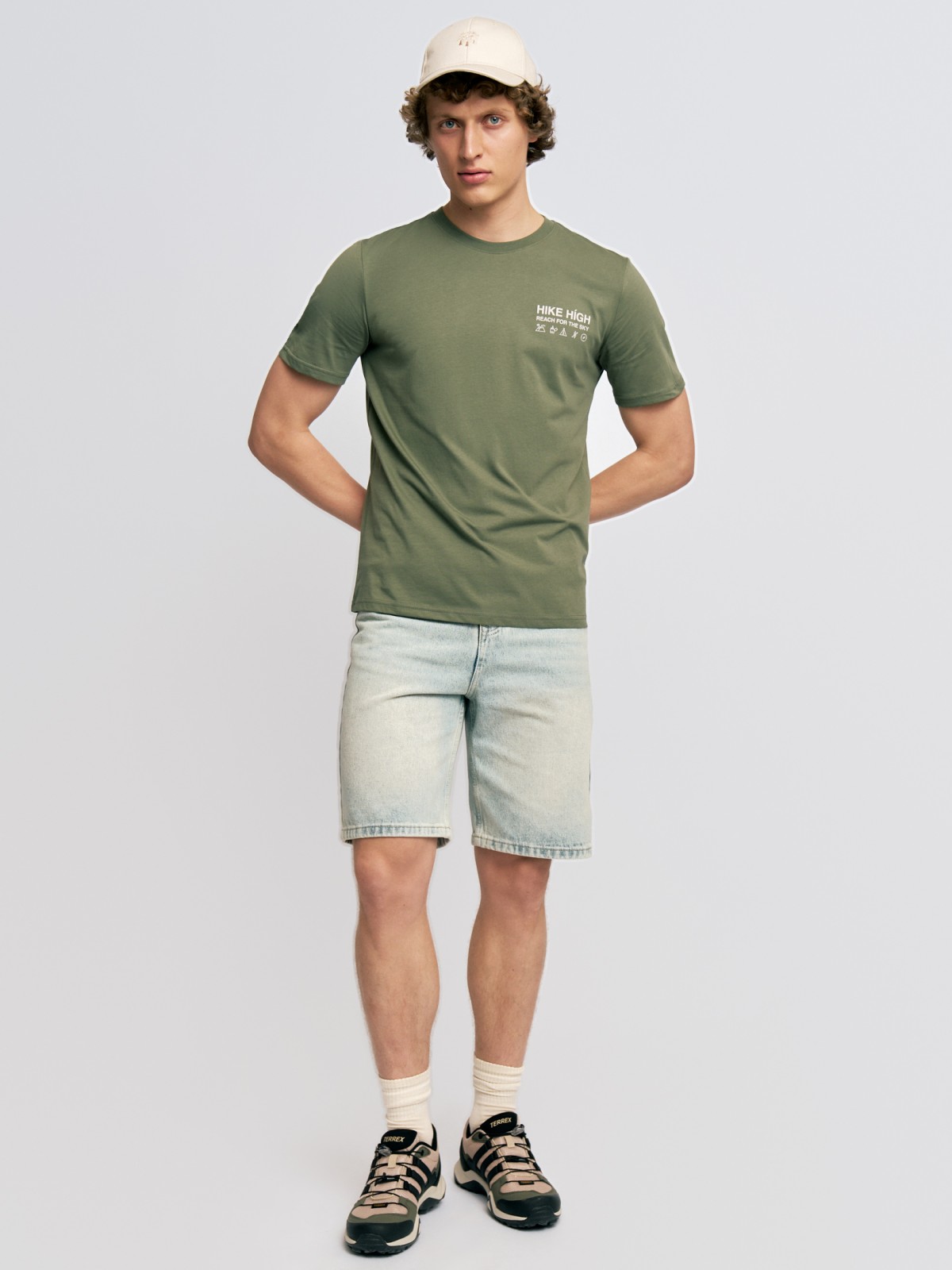 Футболка из хлопка с принтом-надписью