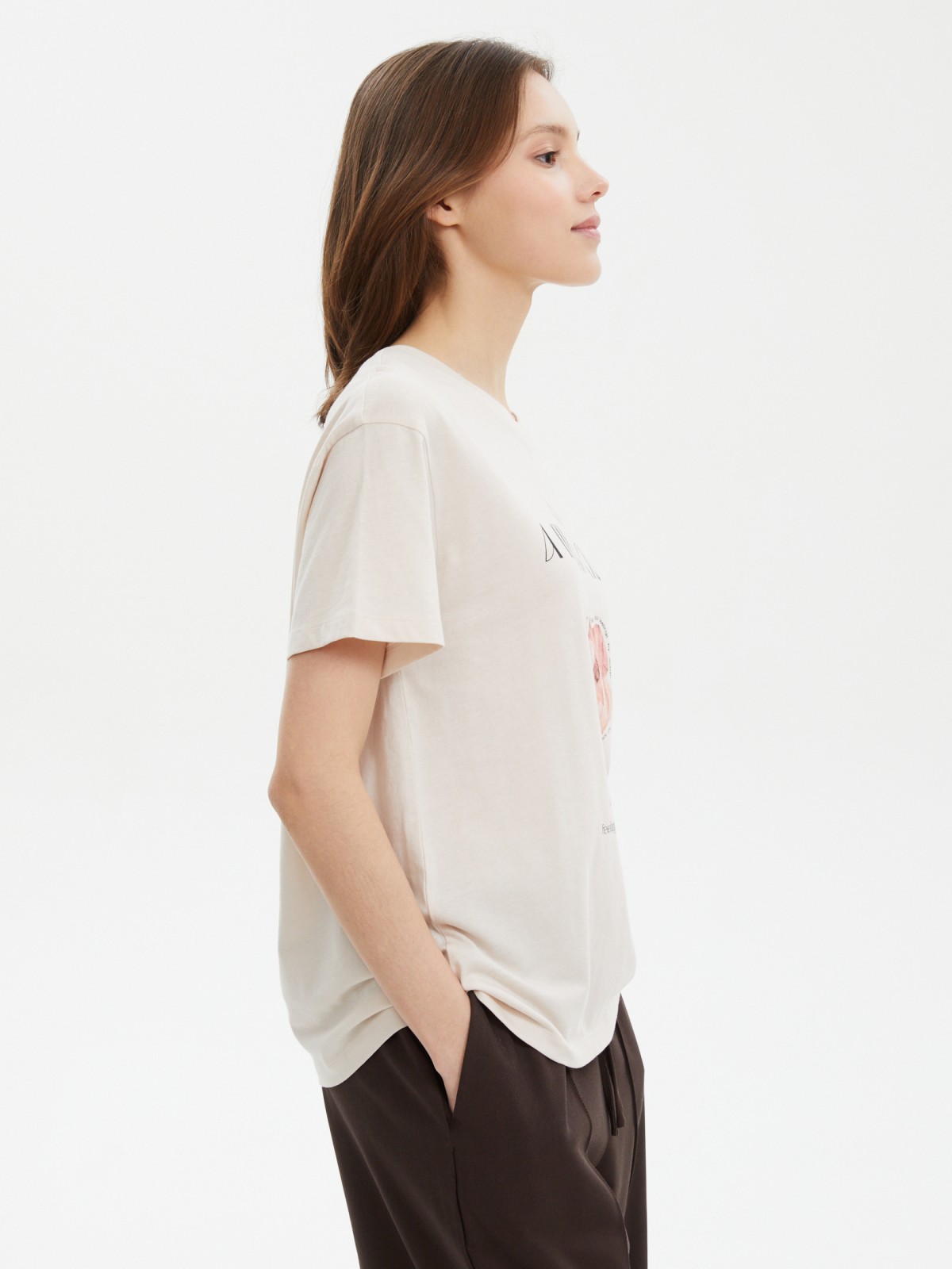 Футболка из хлопка с принтом