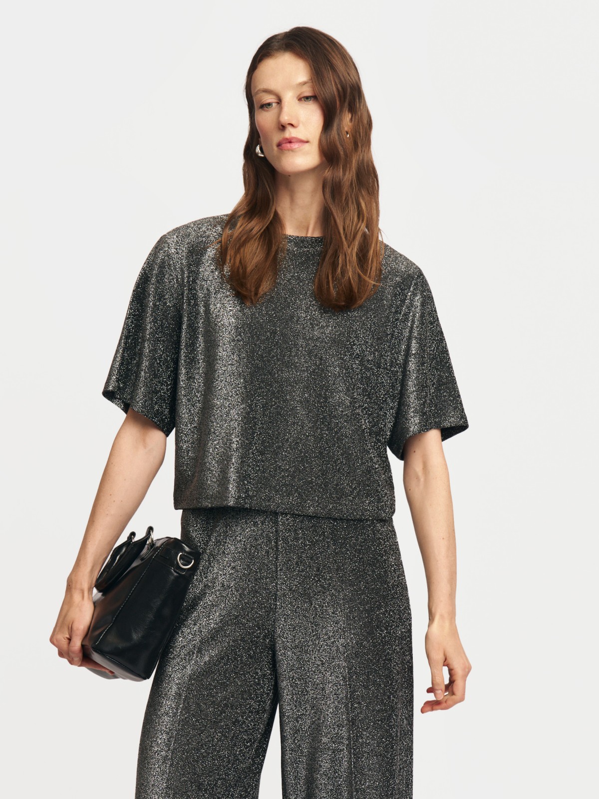 Футболка-топ с люрексом