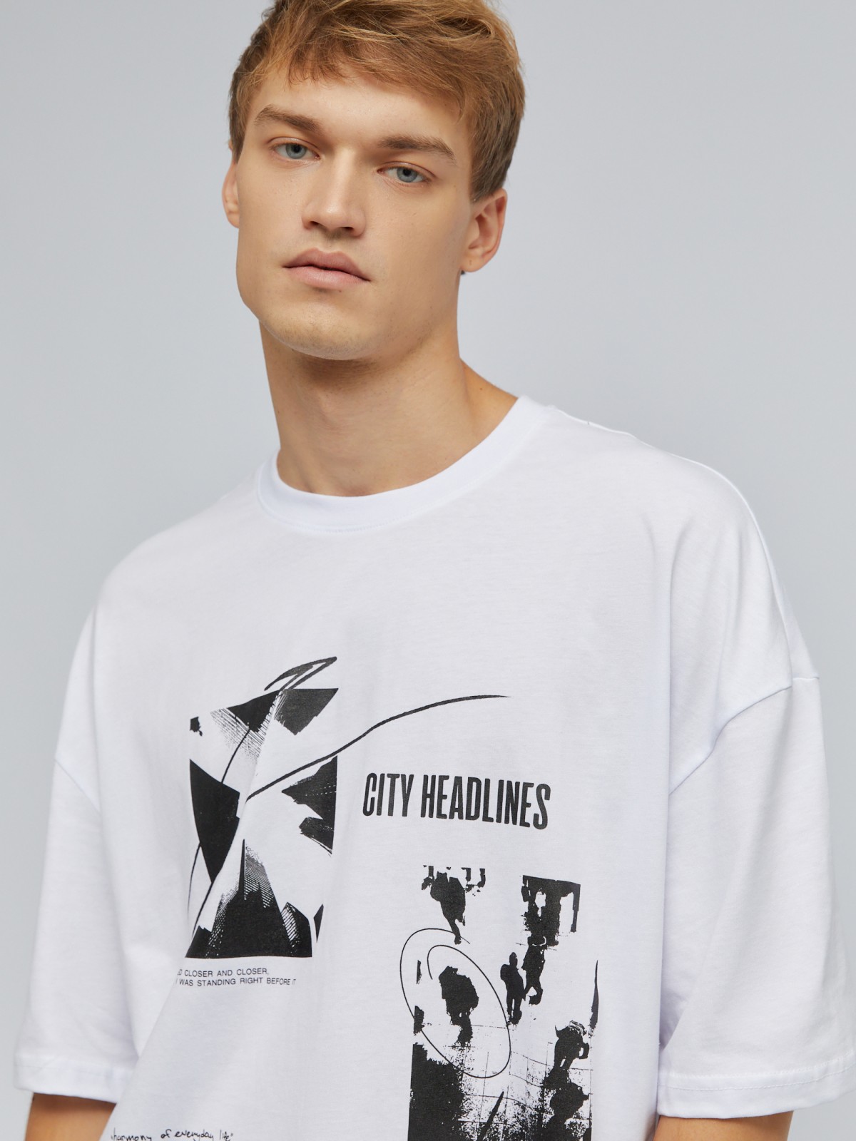 Футболка оверсайз из хлопка с принтом