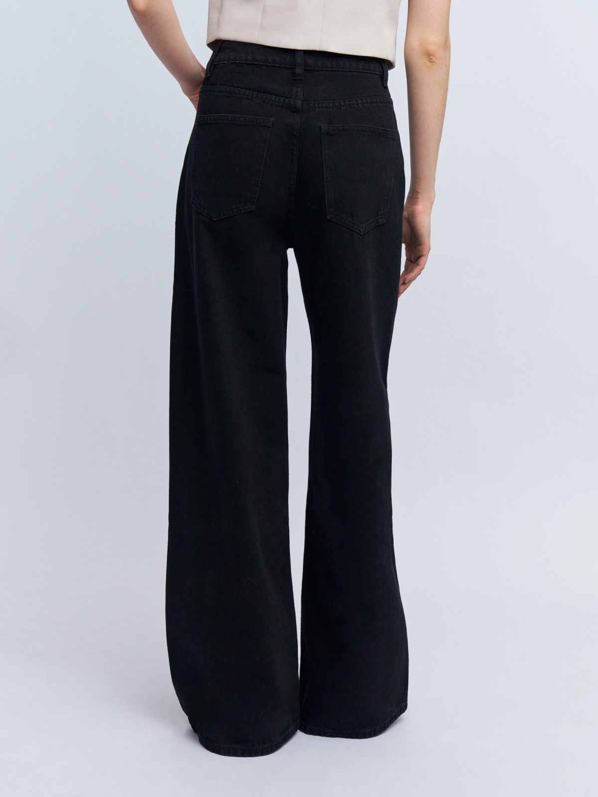 Джинсы силуэта Wide с высокой посадкой