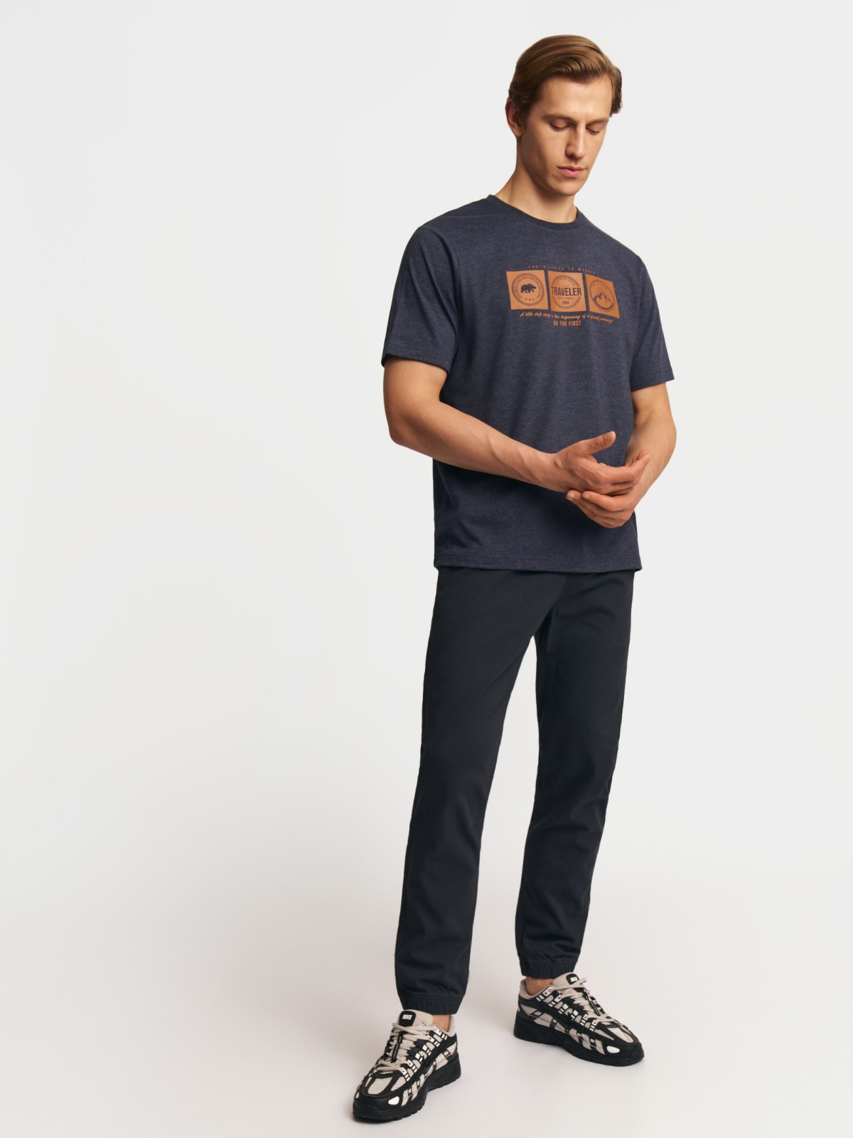 Брюки-джоггеры из хлопка на резинке