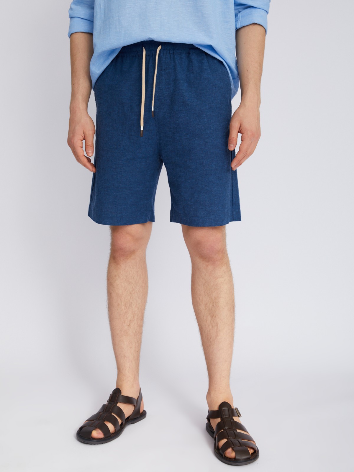 Шорты на резинке из льна