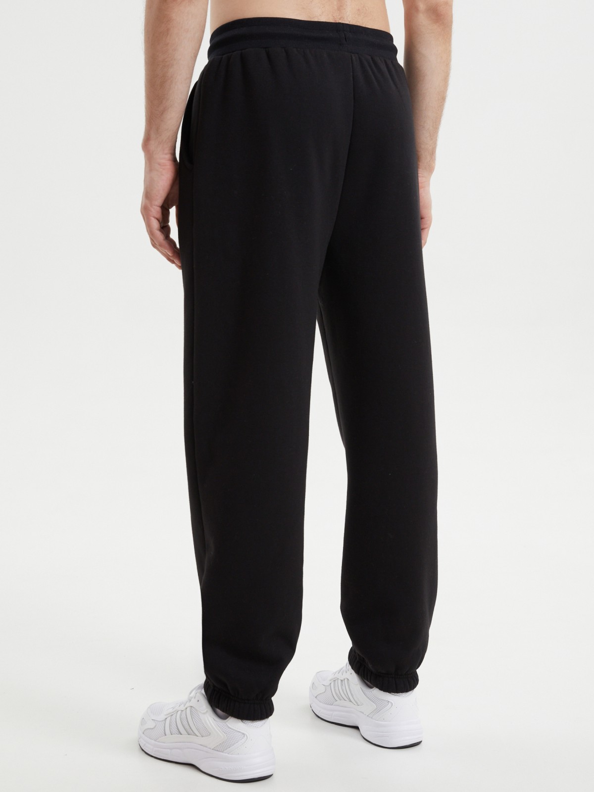 Тёплые трикотажные брюки-джоггеры с экомехом