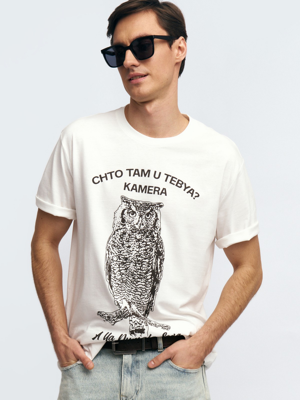 Футболка из хлопка с принтом