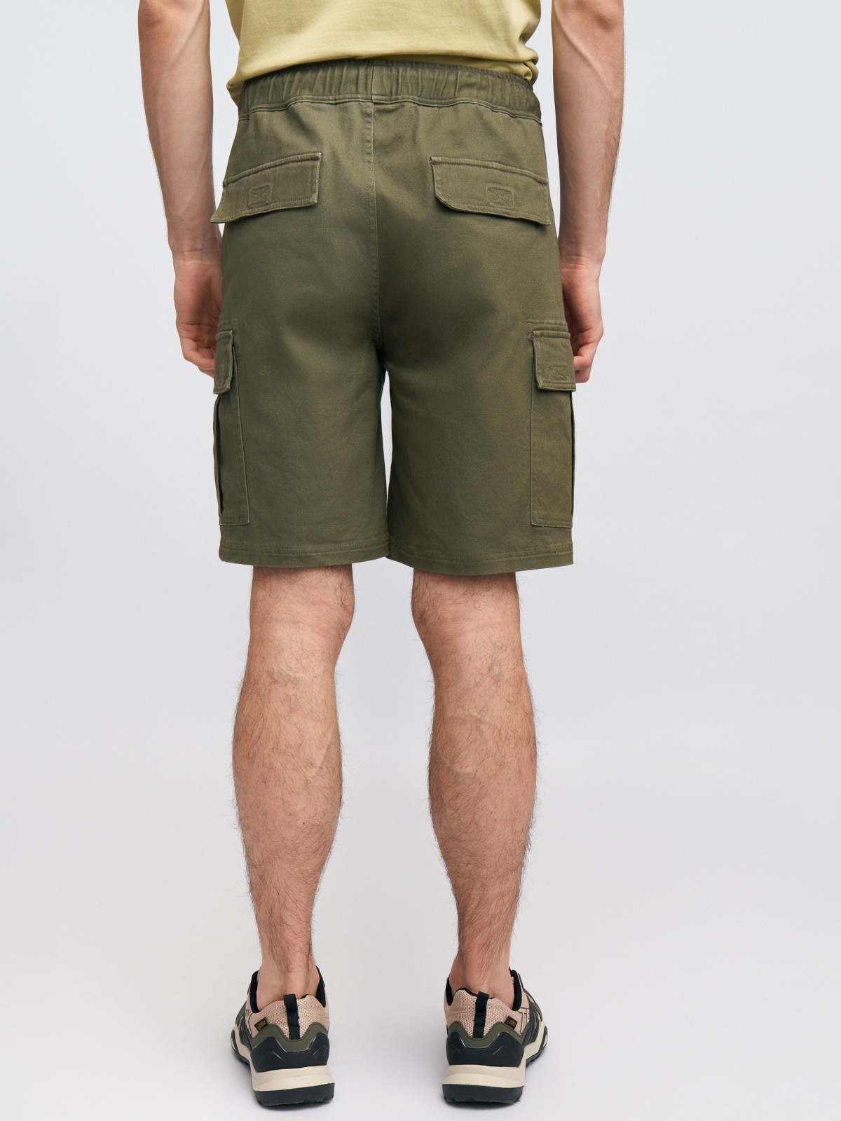 Шорты из хлопка на резинке с карманами карго