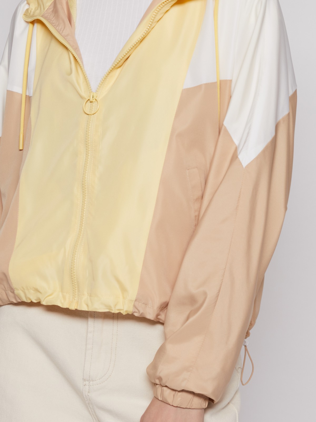 Куртка-ветровка zolla 022215650044, цвет желтый, размер XS - фото 3