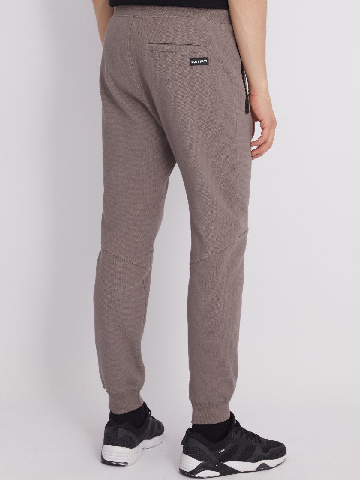 Трикотажные брюки-джоггеры в спортивном стиле zolla 213317679023, цвет коричневый, размер S - фото 6