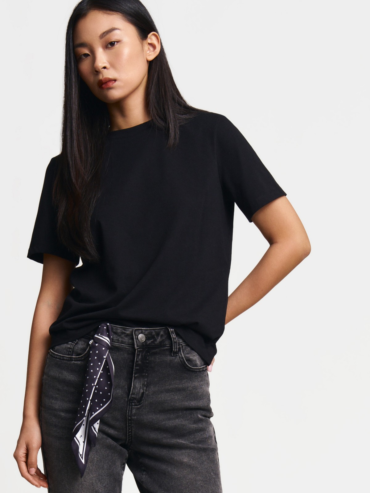 Футболка из хлопка однотонная