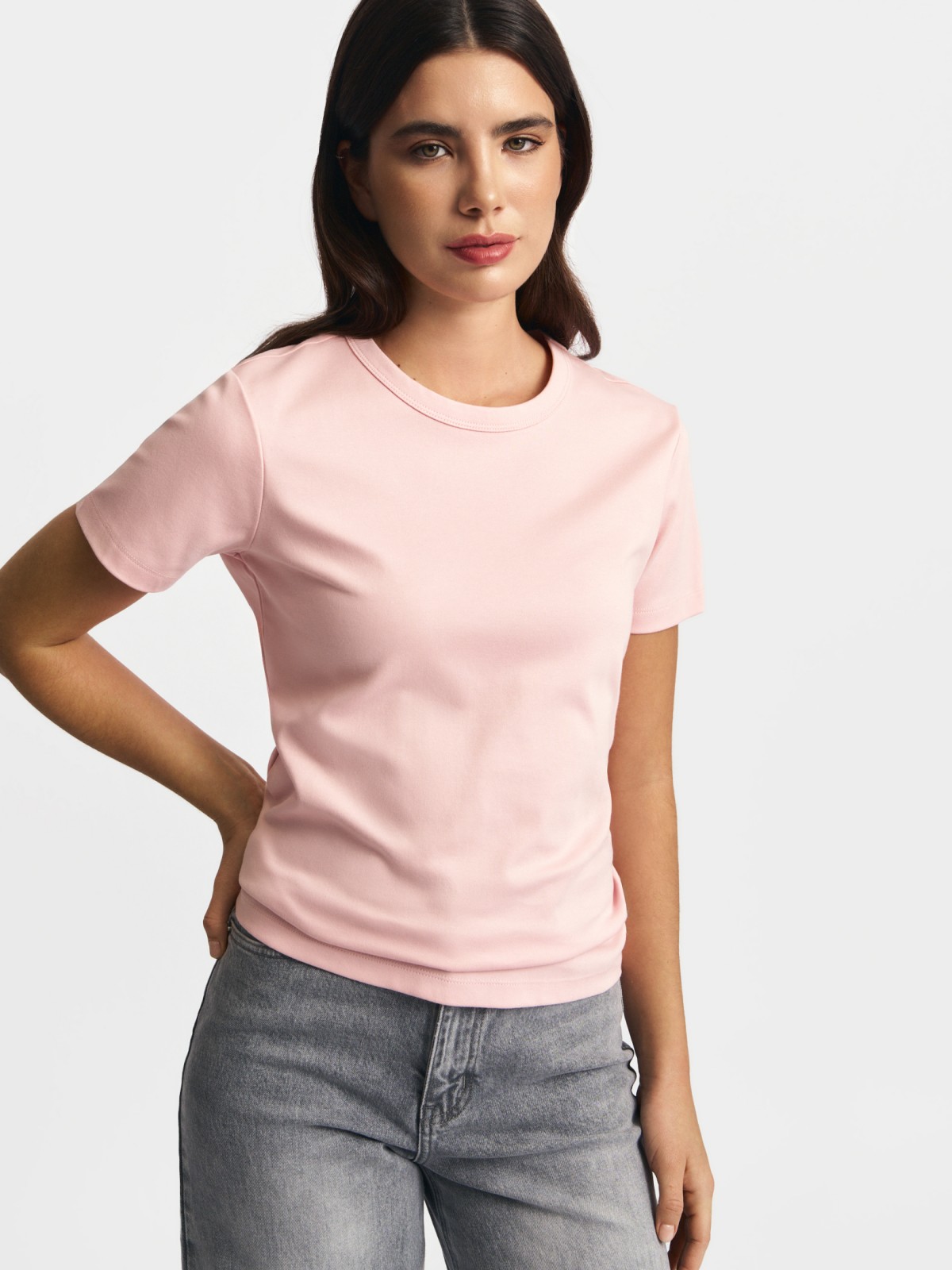 Футболка из хлопка однотонная