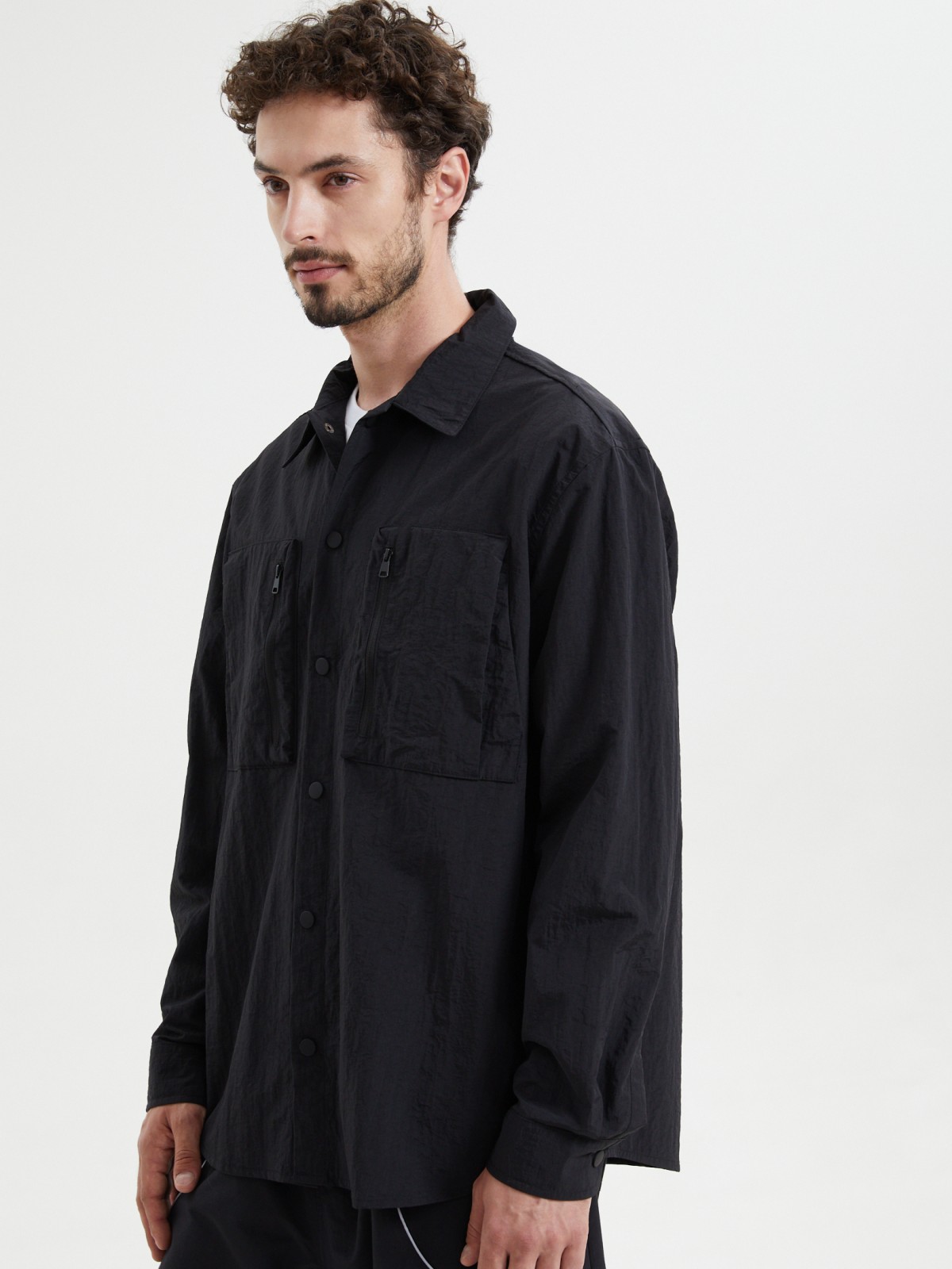 Рубашка из нейлона с длинным рукавом