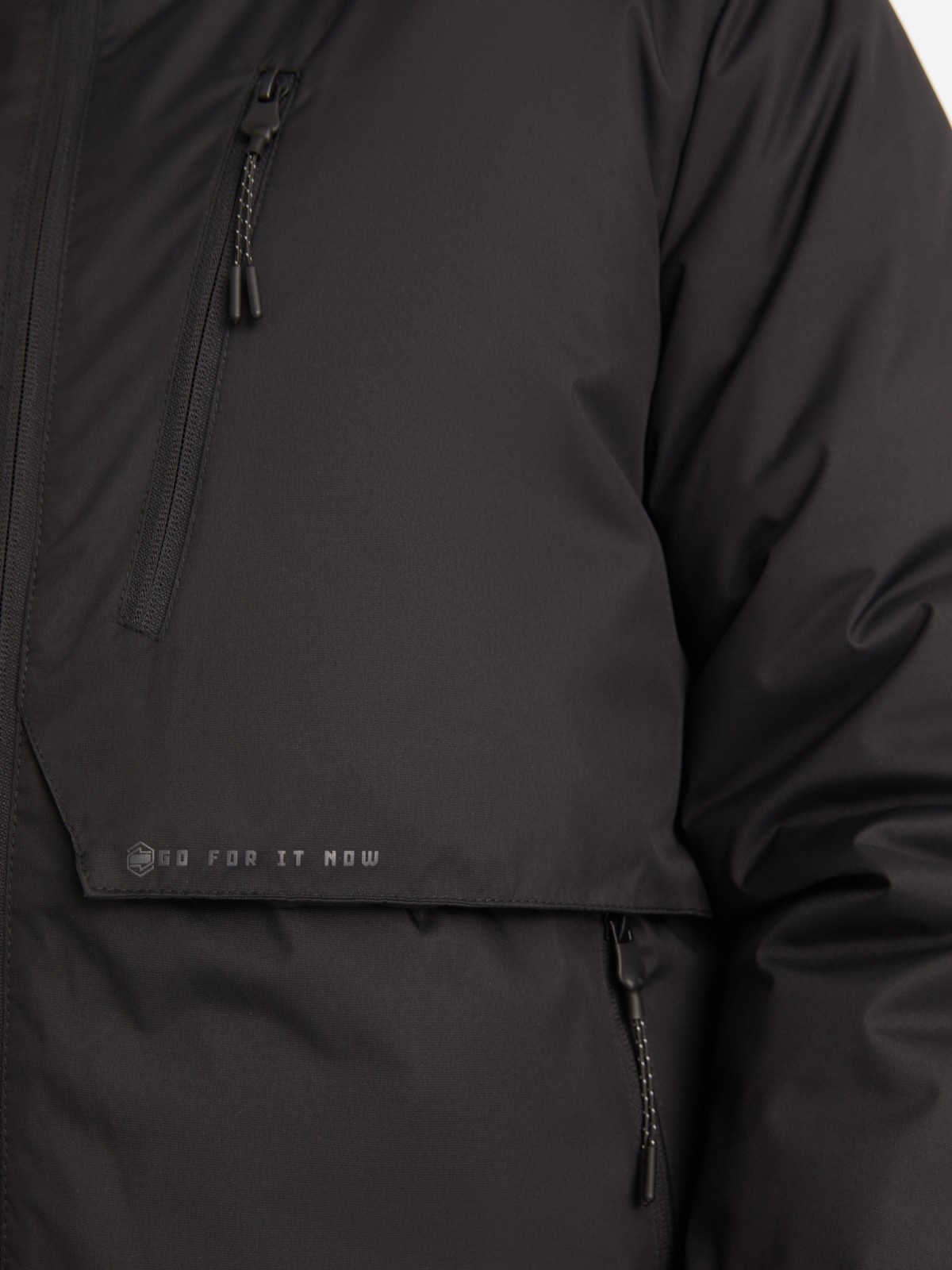 Тёплая куртка с капюшоном на синтепоне zolla 01412510L124, цвет черный, размер M - фото 5