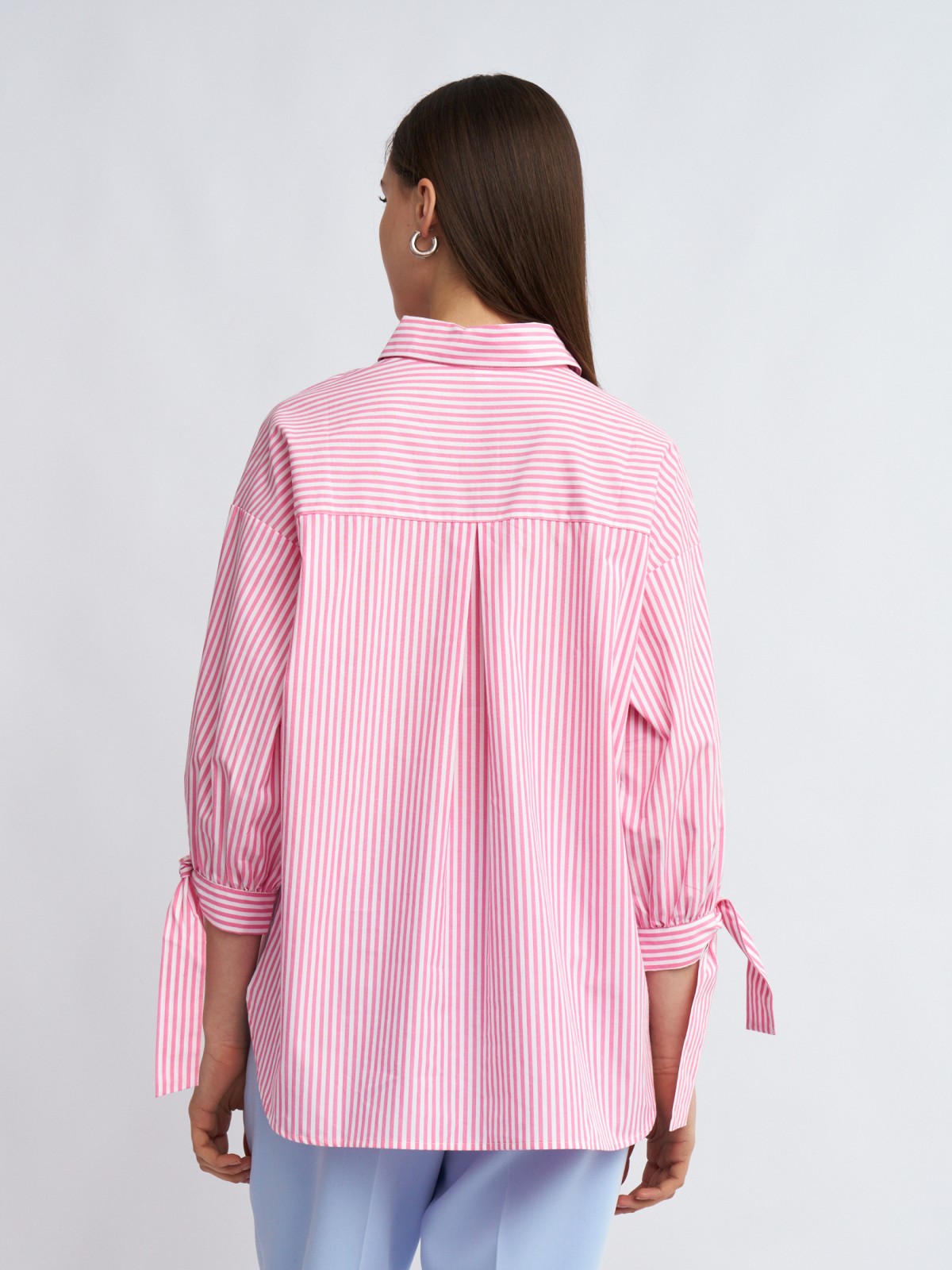 Рубашка из хлопка с акцентными манжетами