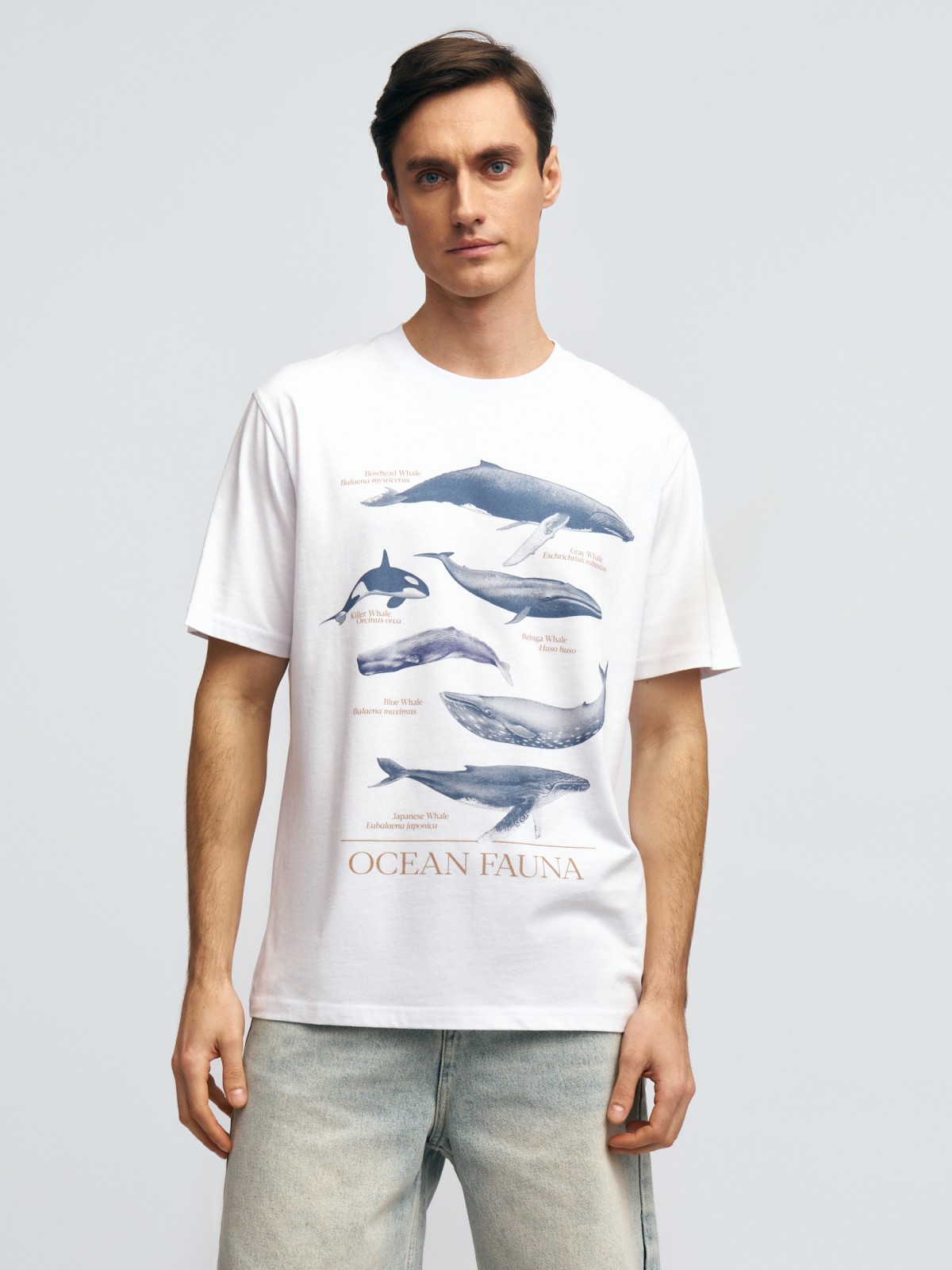 Футболка из хлопка с принтом